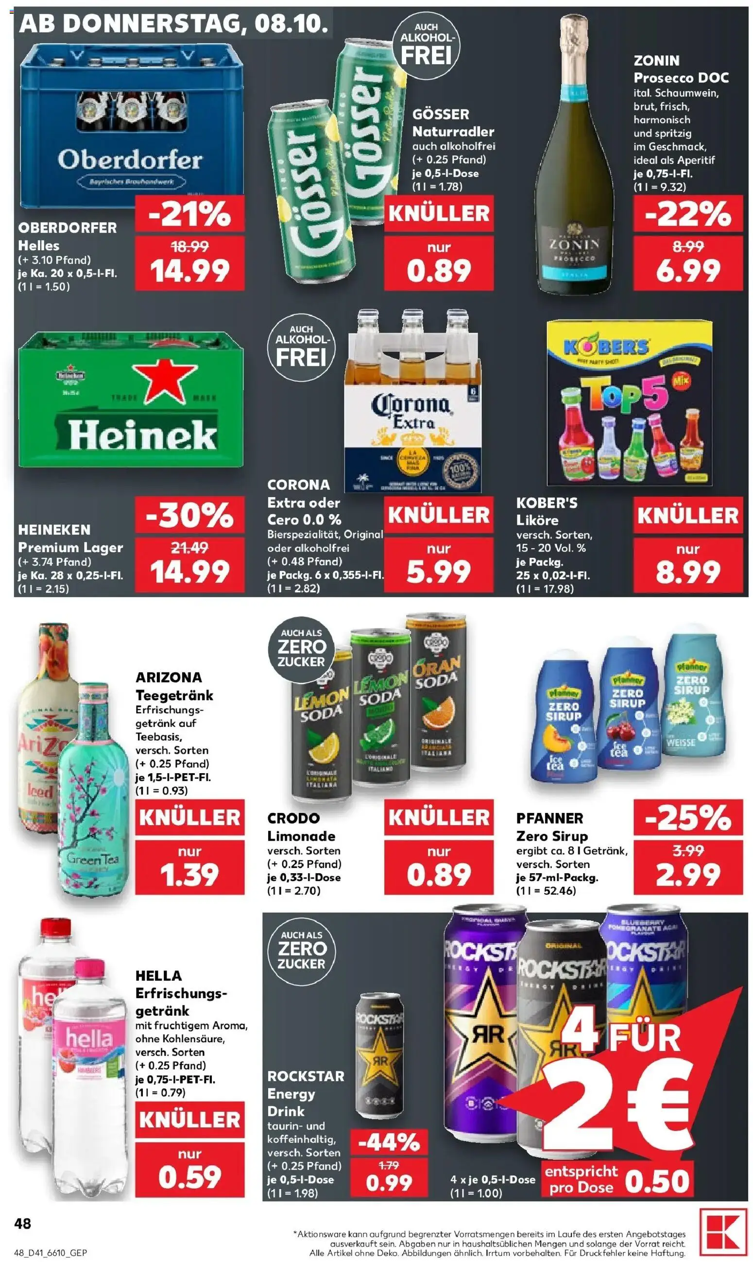 Vorschau von dem Prospekt des Geschäftes Kaufland, gültig ab dem 05.10.2026 - Alkohol, Prosecco, Heineken, Zucker, Energy, Hella, Limonade, Sirup