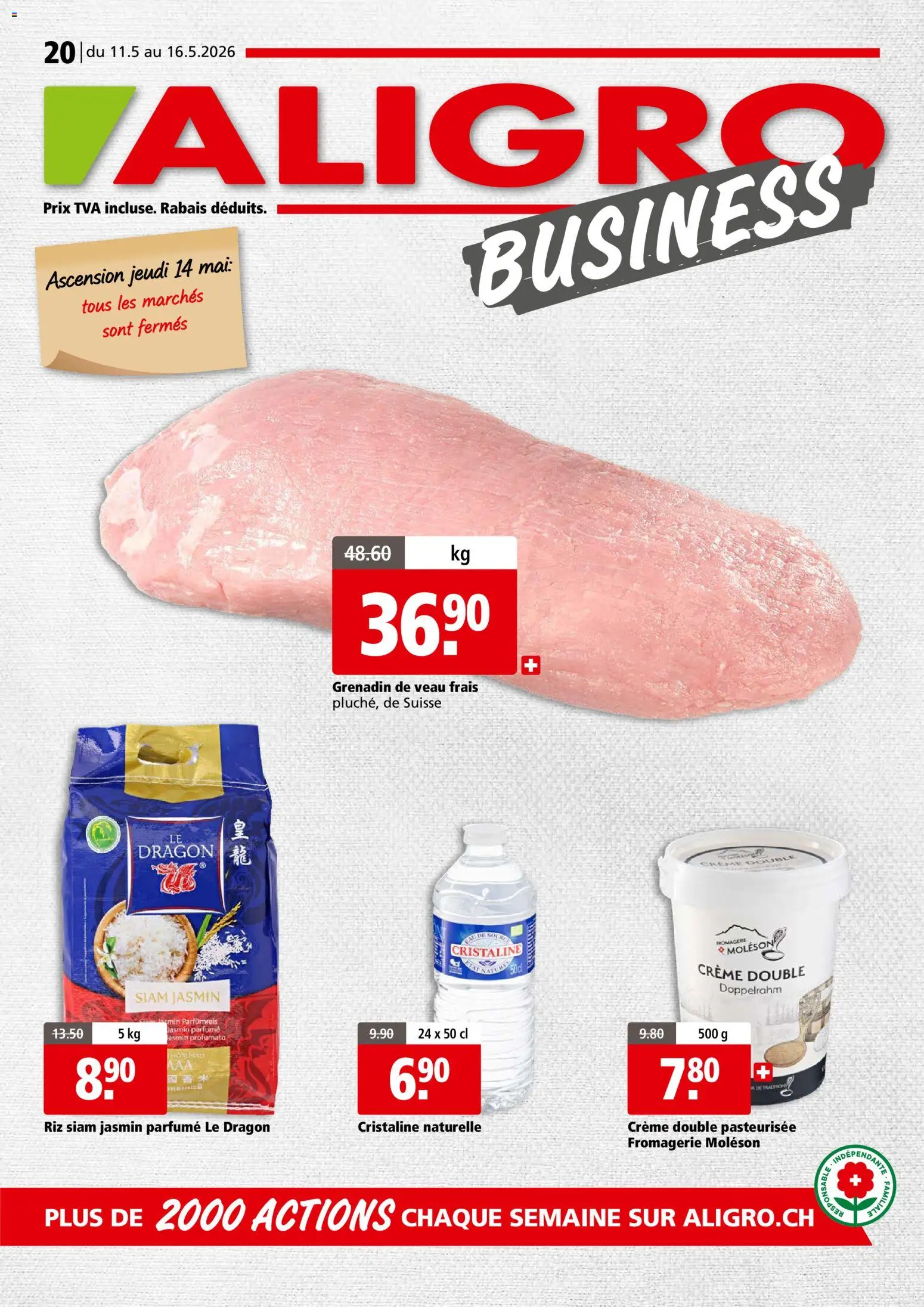 Vorschau des Merkblatts Aligro aktionen Business Chavannes, Matran, Genève, Sion vom Shop Aligro gültig von 11.05.2026 bis 16.05.2026