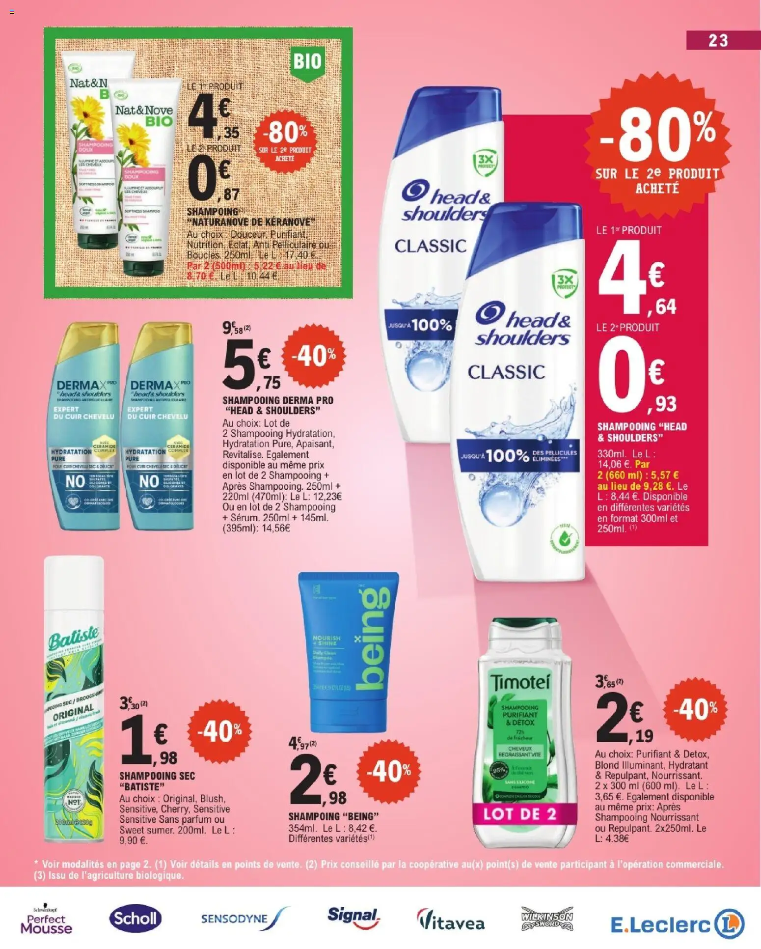 Prévisualisation de E.Leclerc Beaute automne du magasin E.Leclerc formulaire valide 01/09/2026 - Parfum, Shampoing, Thé, Mousse, Shampooing, Scholl, Batiste, Head & Shoulders