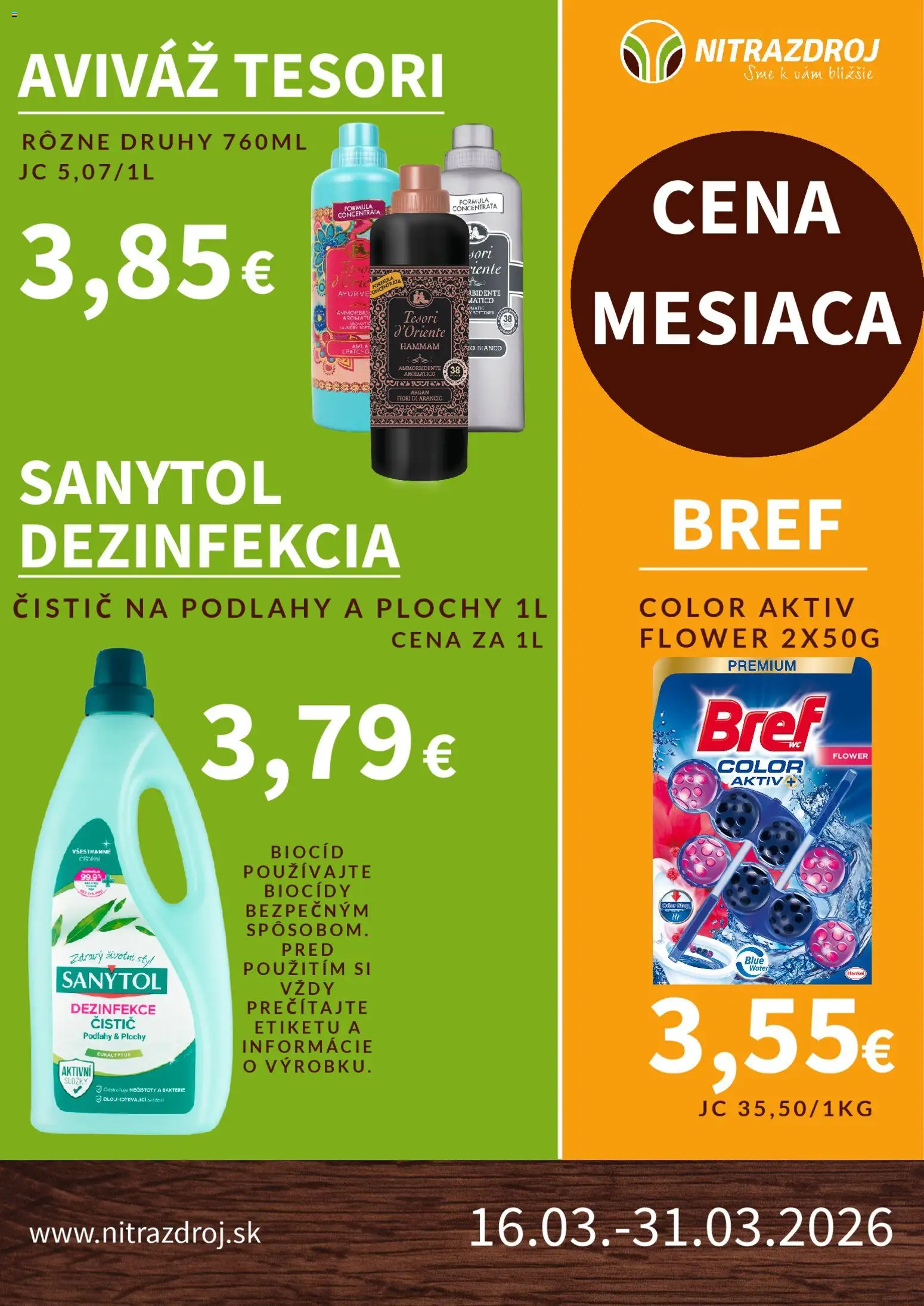 Náhľad Nitrazdroj letáku platného od 16.03.2026 - Sanytol, Aviváž