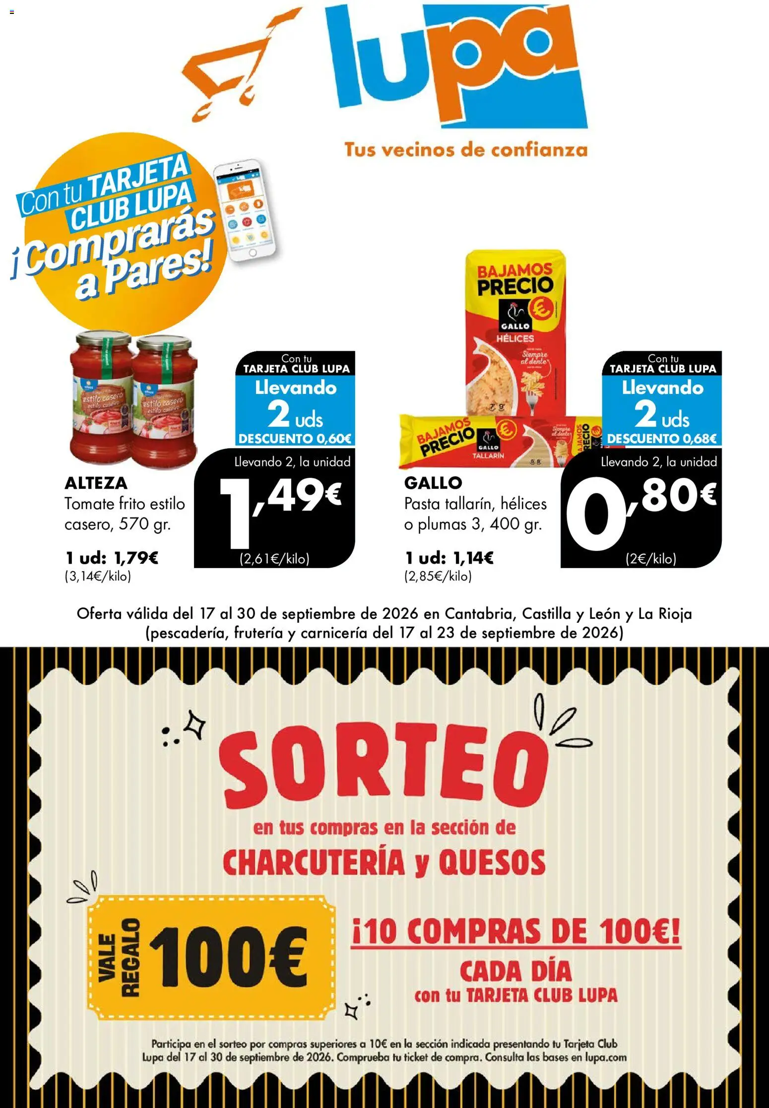Vista previa del folleto de la tienda Lupa Supermercados válido desde el 17/09/2026 