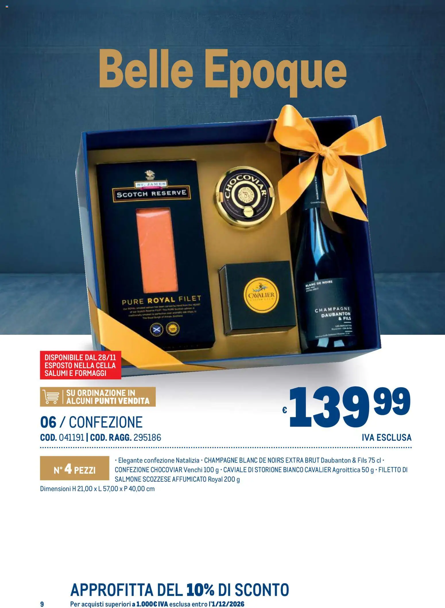 Anteprima dell'opuscolo Metro volantino Regalistica Natale dal negozio Metro valido da 19/10/2026 - Champagne, Salmone, Filetto, Filetto di salmone