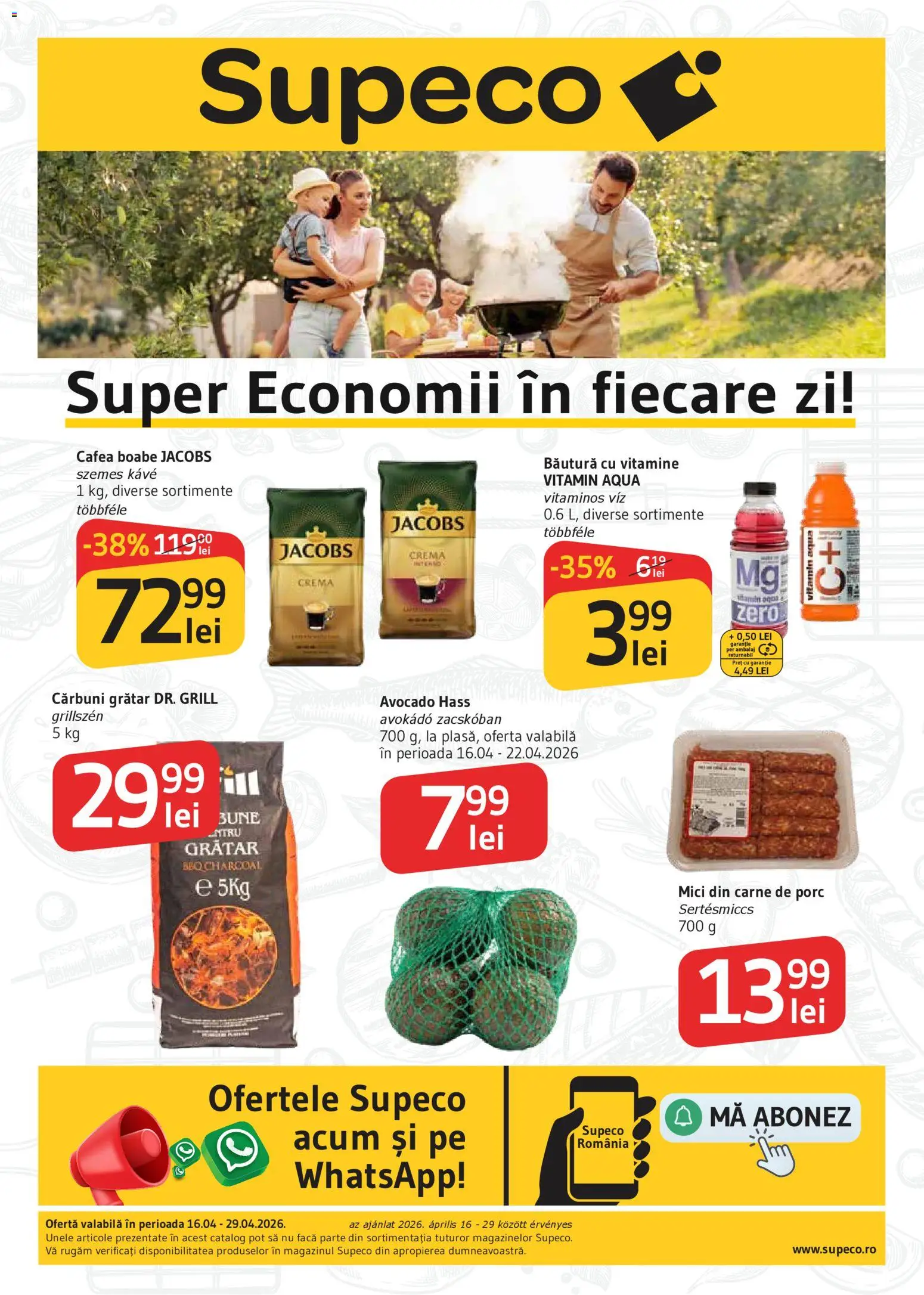 Previzualizarea de cataloage: Supeco Supeco Catalog Bilingv valabil de la 16.04.2026 - Cafea, Grătar, Mici, Grill, Cremă, Carne De Porc, Aqua, Jacobs