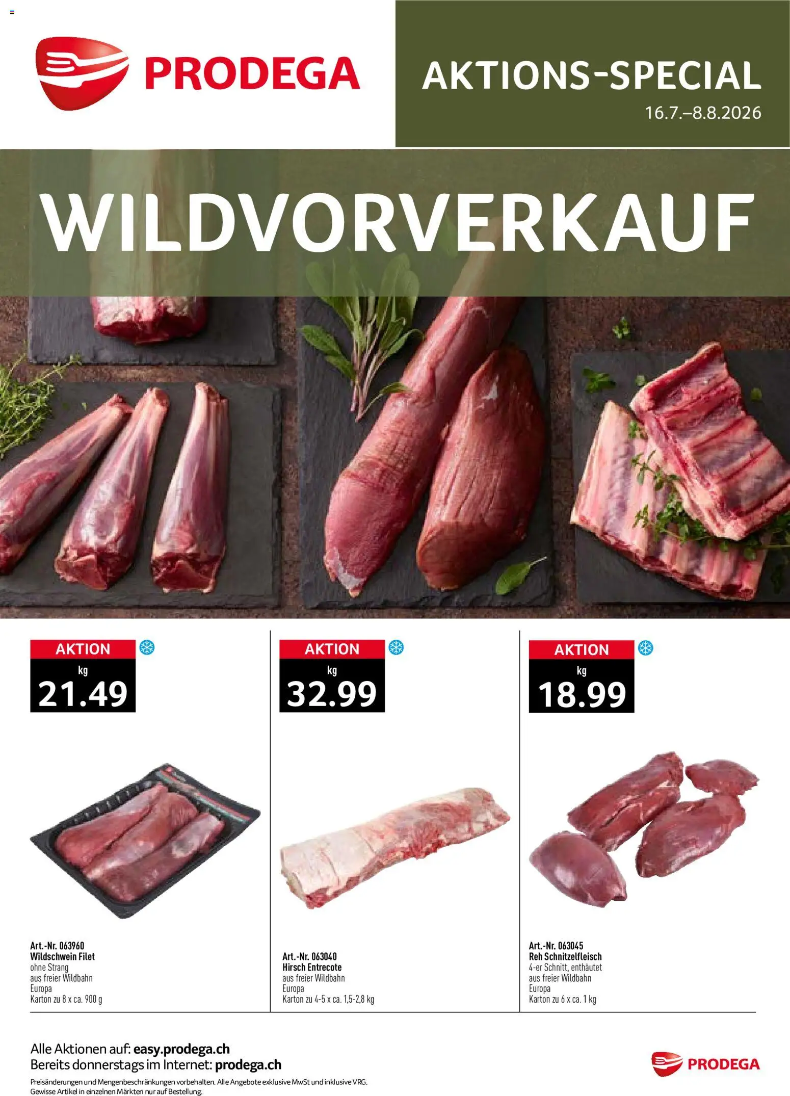 Vorschau des Merkblatts Prodega aktionen Wildvorverkauf vom Shop Prodega gültig von 16.07.2026 bis 08.08.2026