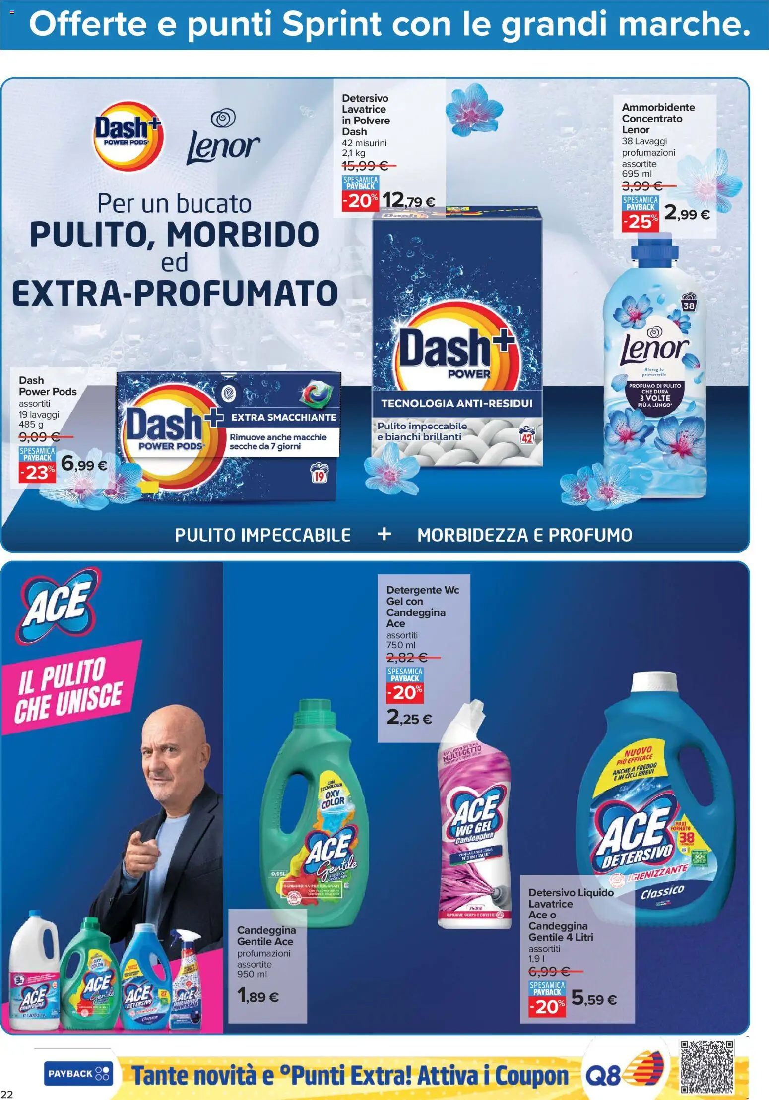 Anteprima dell'opuscolo Carrefour volantino Iper - Punti Sprint Payback dal negozio Carrefour valido da 23/10/2026 - Lavatrice, WC, Profumo, Candeggina, Ammorbidente, Detergente