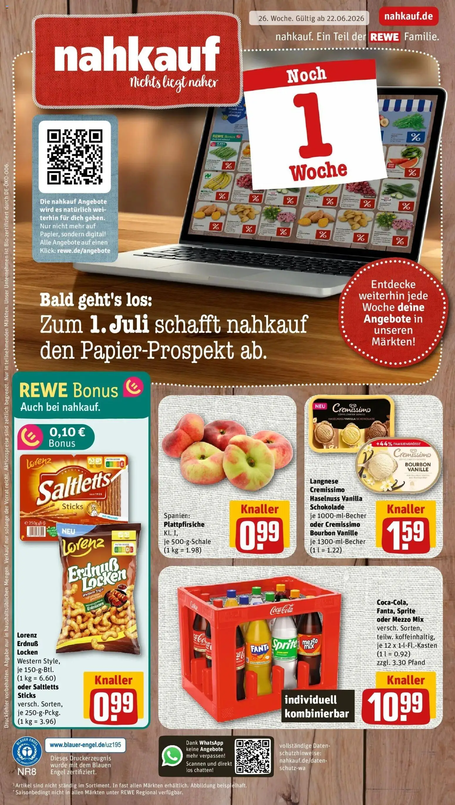 Vorschau von dem Prospekt des Geschäftes Rewe, gültig ab dem 21.06.2026