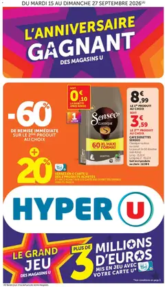 Prévisualisation de Hyper U Anniversaire gagnant des Magasins U du magasin Hyper U formulaire valide 15/09/2026