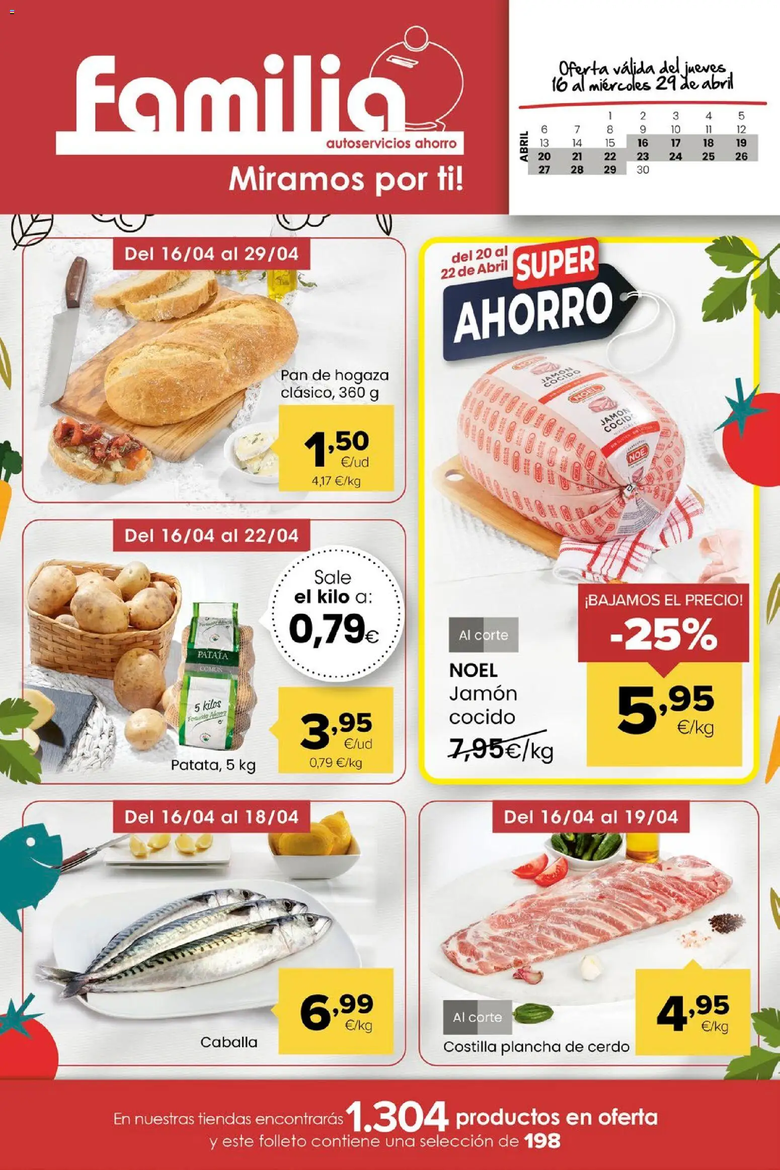 Vista previa del folleto de la tienda Eroski válido desde el 16/04/2026 - Jamón, Pan, Cerdo, Caballa, Plancha, Jamón cocido