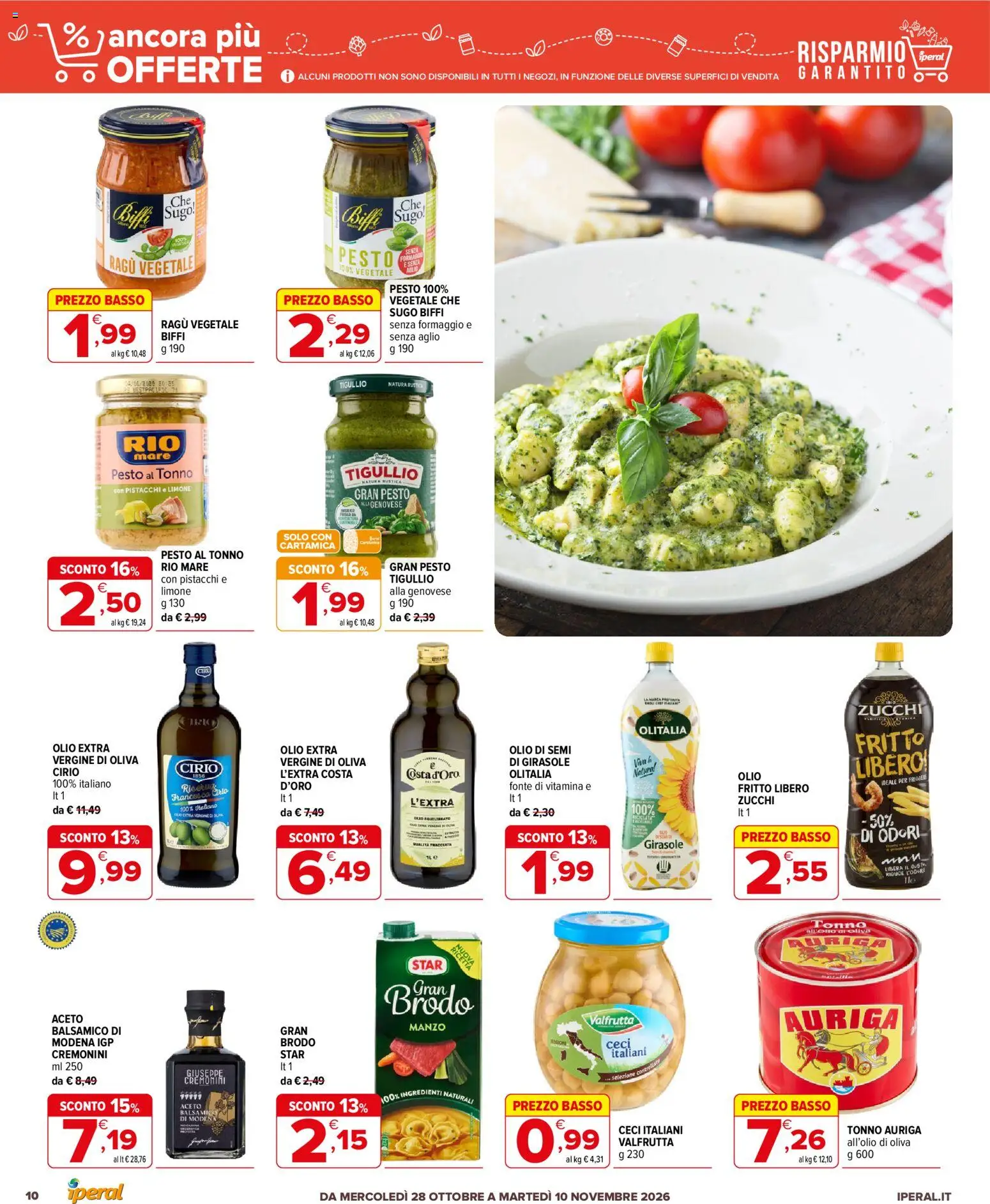 Anteprima dell'opuscolo Iperal volantino Ancora Più Offerte dal negozio Iperal valido da 28/10/2026 - Ragú, Tonno, Ceci, Pistacchi, Aglio, Sugo, Aceto, Brodo