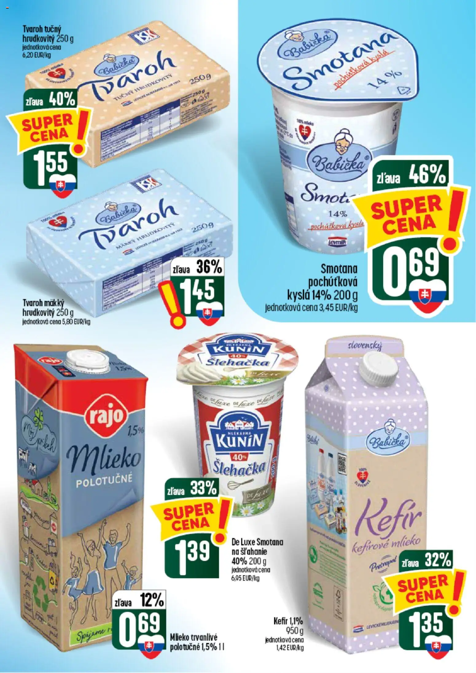 Náhľad COOP Jednota letáku platného od 10.09.2026 - Tvaroh, Mlieko, Kefír, Smotana na šľahanie, Smotana, Kefírové mlieko, Tvaroh tučný