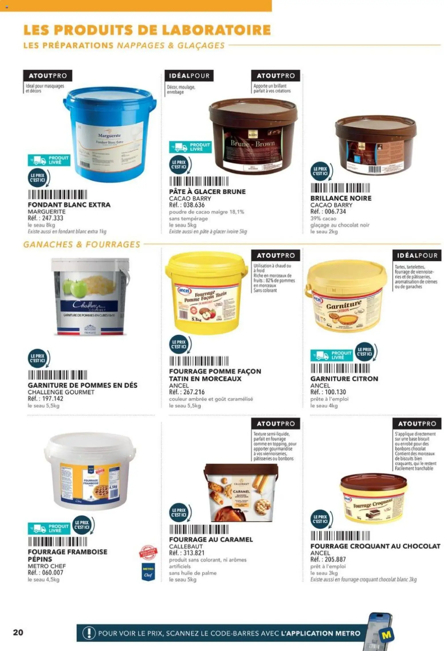 Prévisualisation de Boulangers Pâtissiers du magasin METRO formulaire valide 30/04/2026 - Livre, Pomme, Pâte, Huile, Cacao, Base, Chocolat noir, Poudre