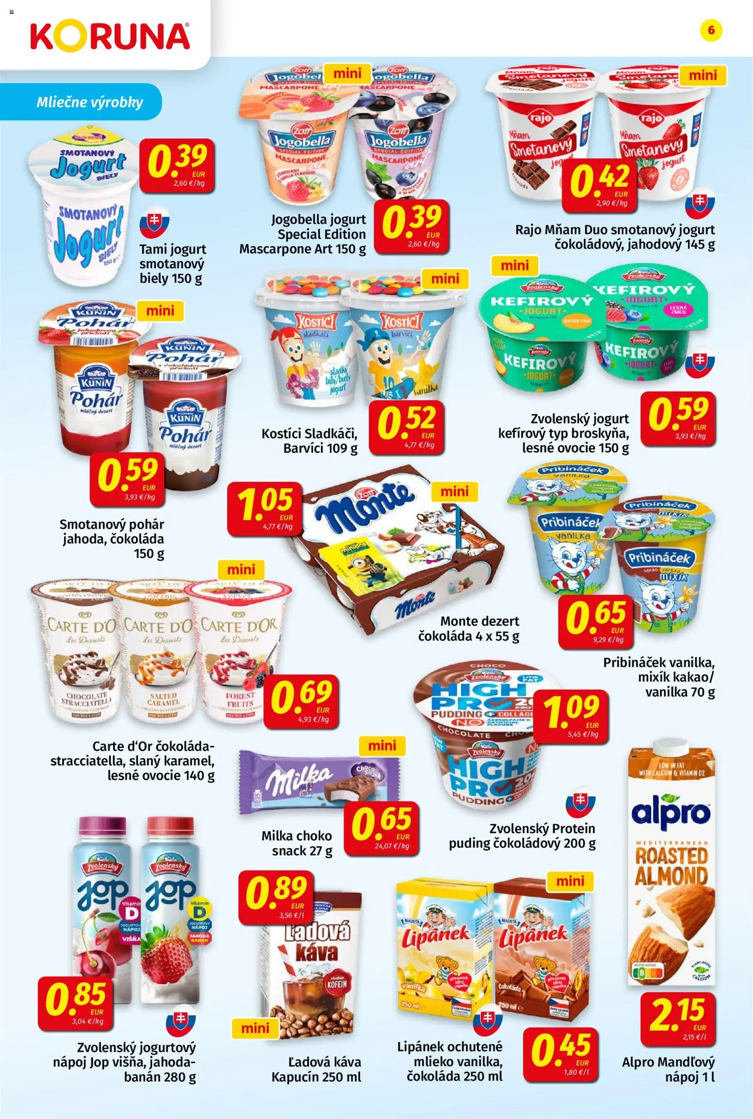 Náhľad Koruna letáku platného od 23.10.2026 - Protein, Čokoláda, Ovocie, Mlieko, Puding, Vanilka, Alpro, Smotanový jogurt