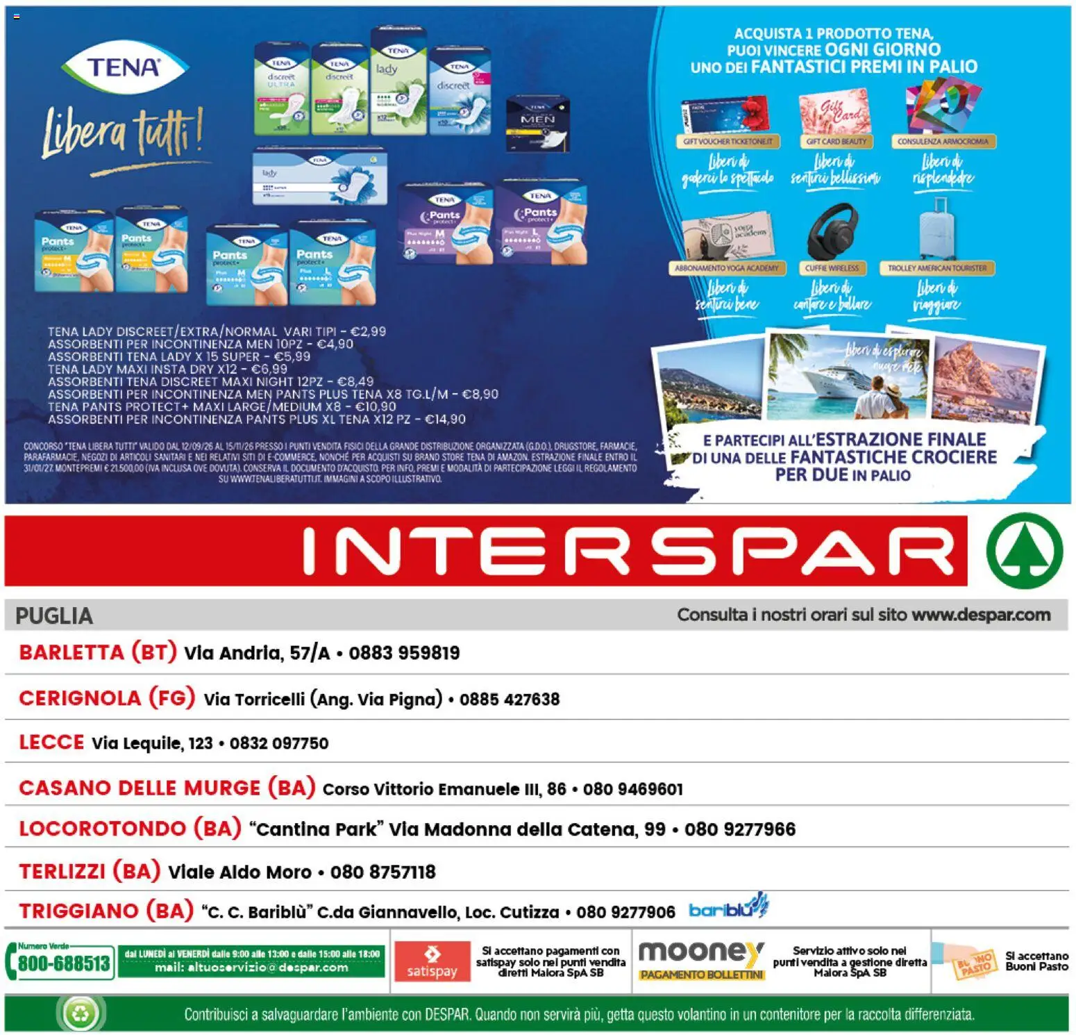 Anteprima dell'opuscolo Interspar volantino dal negozio Interspar valido da 22/10/2026 - Cuffie, Trolley, Assorbenti, Contenitore