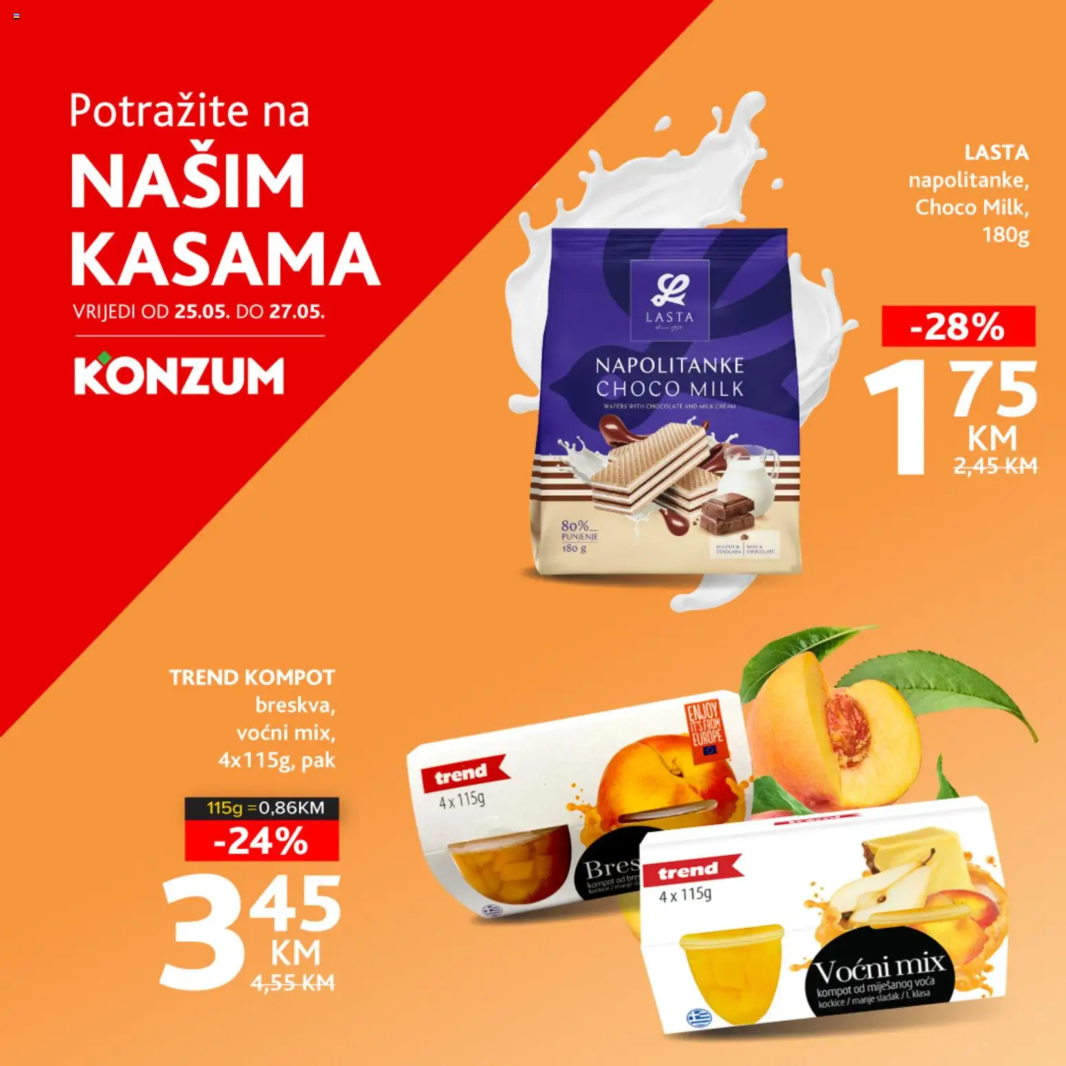 Pregled letka KONZUM super ponuda trgovine KONZUM vrijedi od 25.05.2026