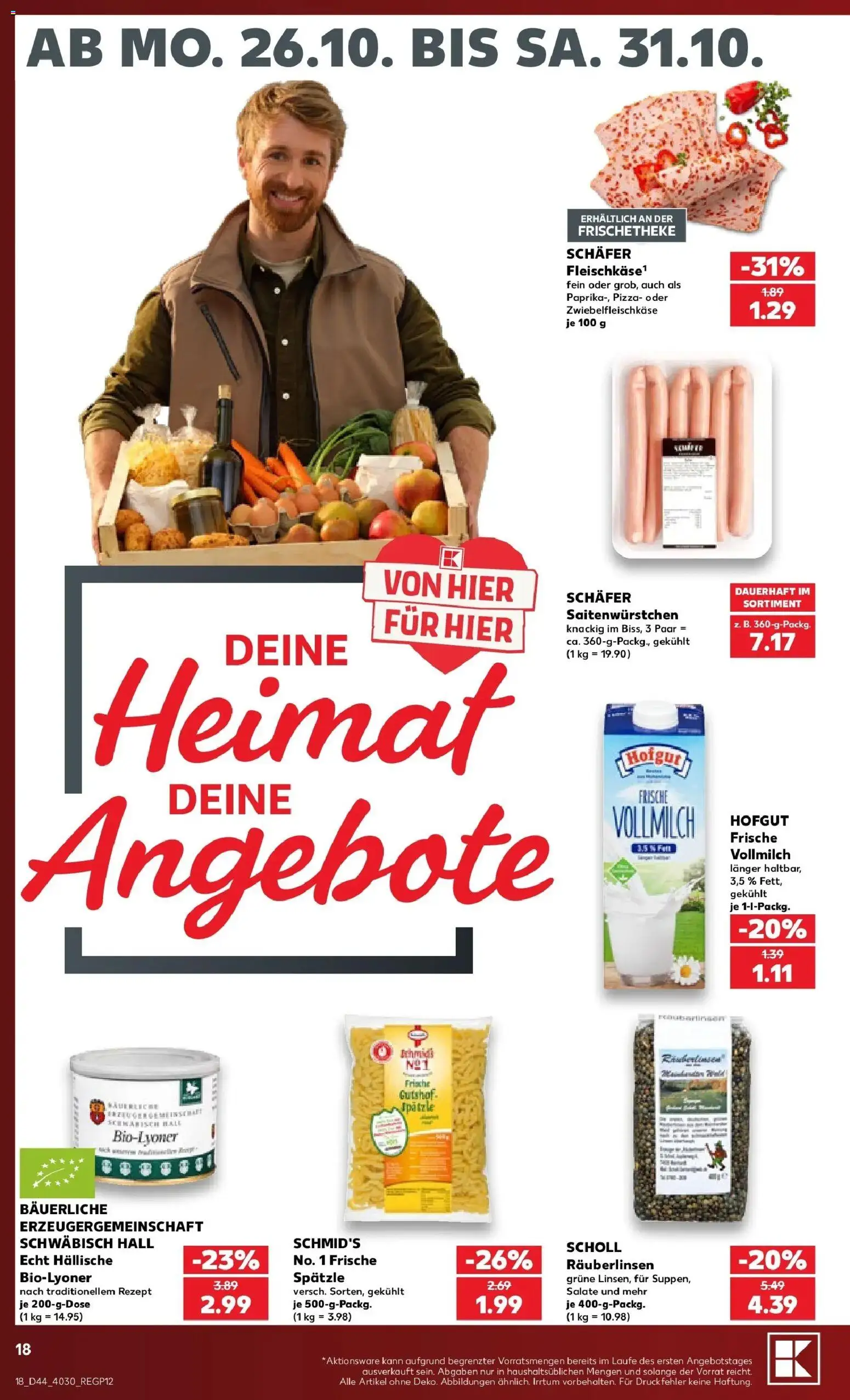 Vorschau von dem Prospekt des Geschäftes Kaufland, gültig ab dem 26.10.2026 - Pizza