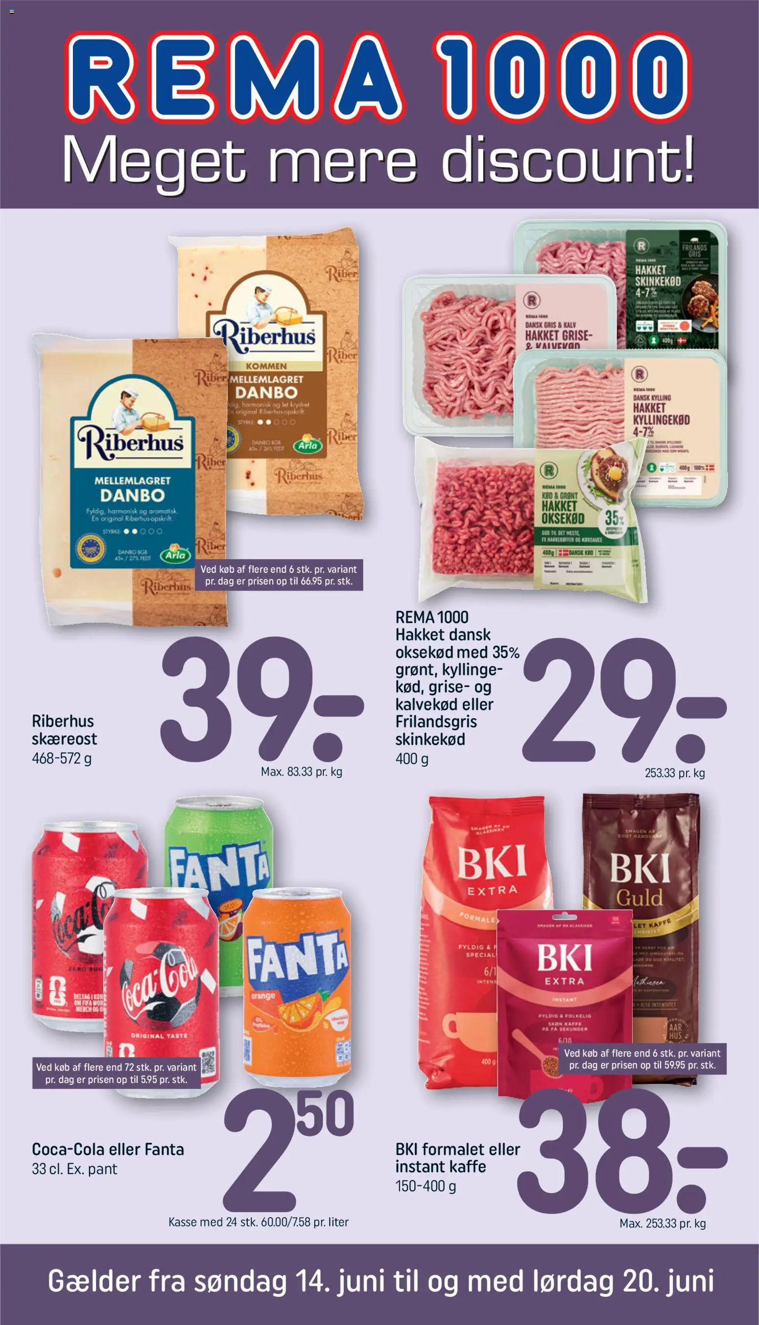 Eksempel på tilbudsavis Rema 1000 - Tilbudsavis uge 25 fra butik Rema 1000 gyldig fra 14/06/2026