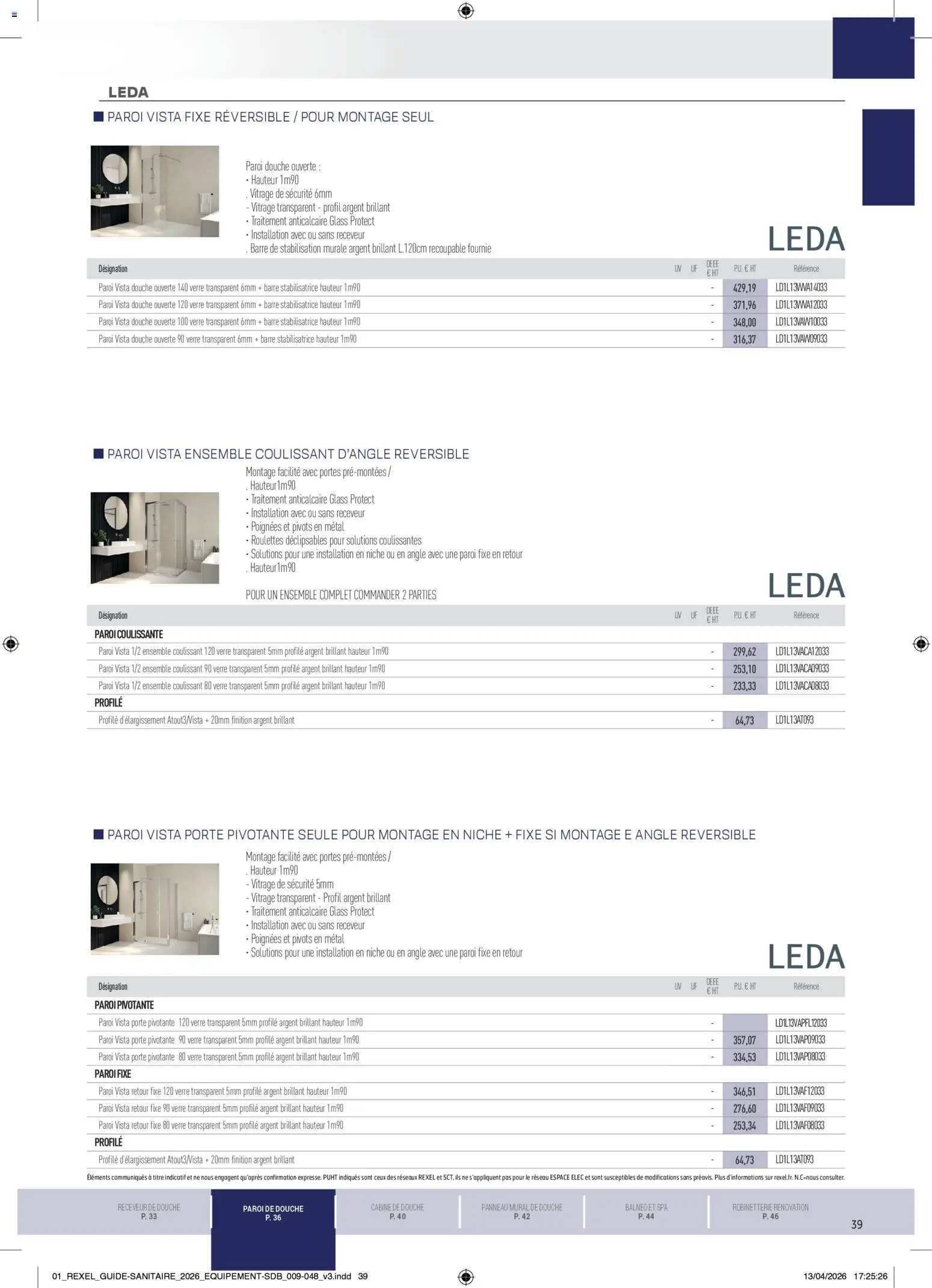 Prévisualisation de Rexel - Brochure Sanitaire du magasin Rexel formulaire valide 20/04/2026 - Porte, Douche, Poignées, Portes