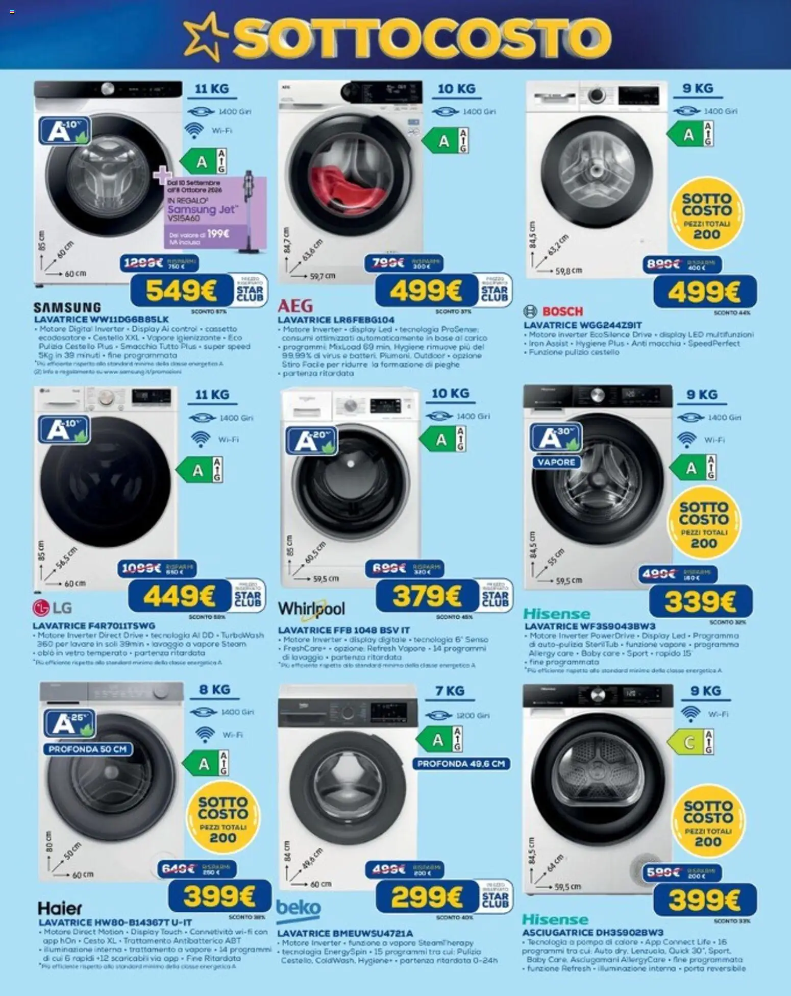 Anteprima dell'opuscolo Euronics volantino dal negozio Euronics valido da 10/09/2026 - Samsung, Lavatrice, Asciugatrice, Illuminazione, Asciugamani