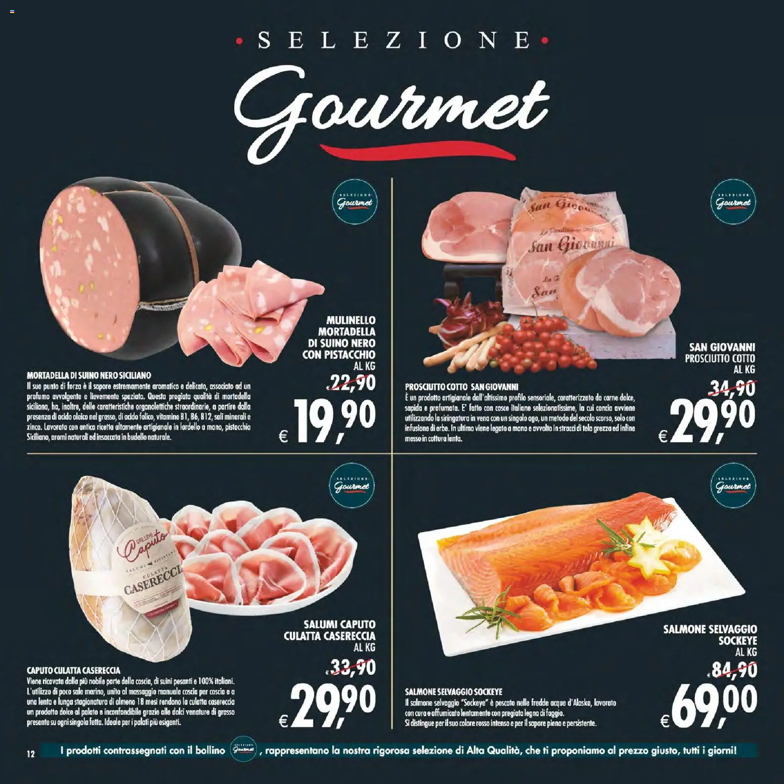 Anteprima dell'opuscolo Decò volantino Gourmet Sicilia dal negozio Decò valido da 23/10/2026 - Carne, Dolci, Mortadella, Profumo, Sale, Prosciutto Cotto, Pistacchio, Infusione