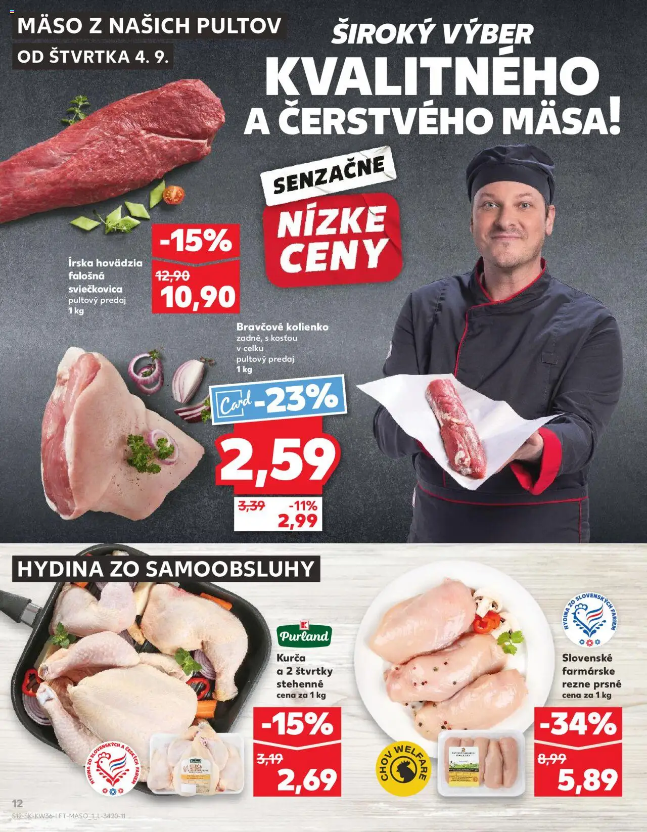 Náhľad Kaufland letáku platného od 04.09.2025 - Mäso, Kurča