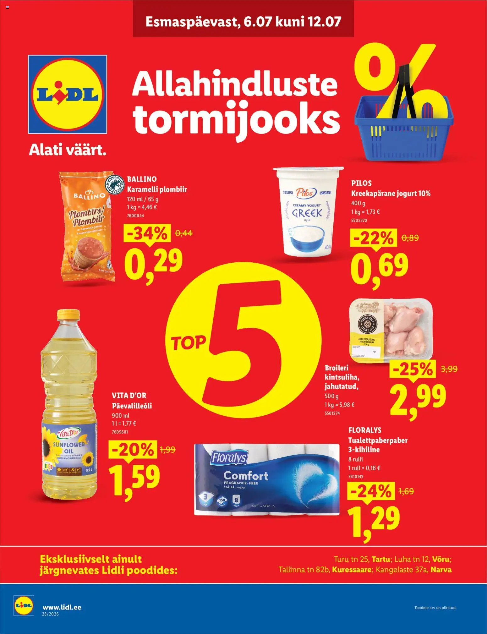 Lidl kliendilehe eelvaade alates 06.07.2026