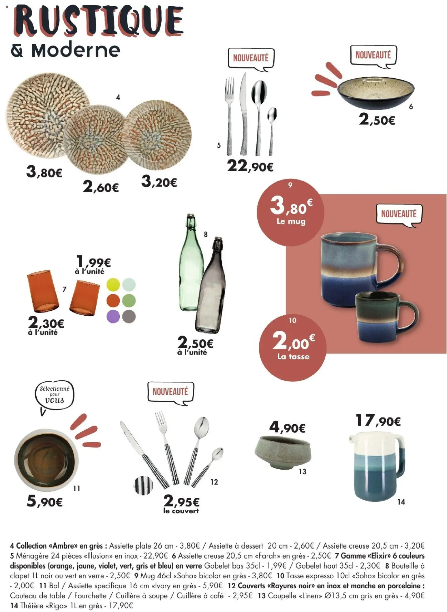 Prévisualisation de E.Leclerc La table d'automne 2026 du magasin E.Leclerc formulaire valide 01/09/2026 - Café, Théière, Assiette, Soupe, Cuillère, Bouteille, Porcelaine, Couverts