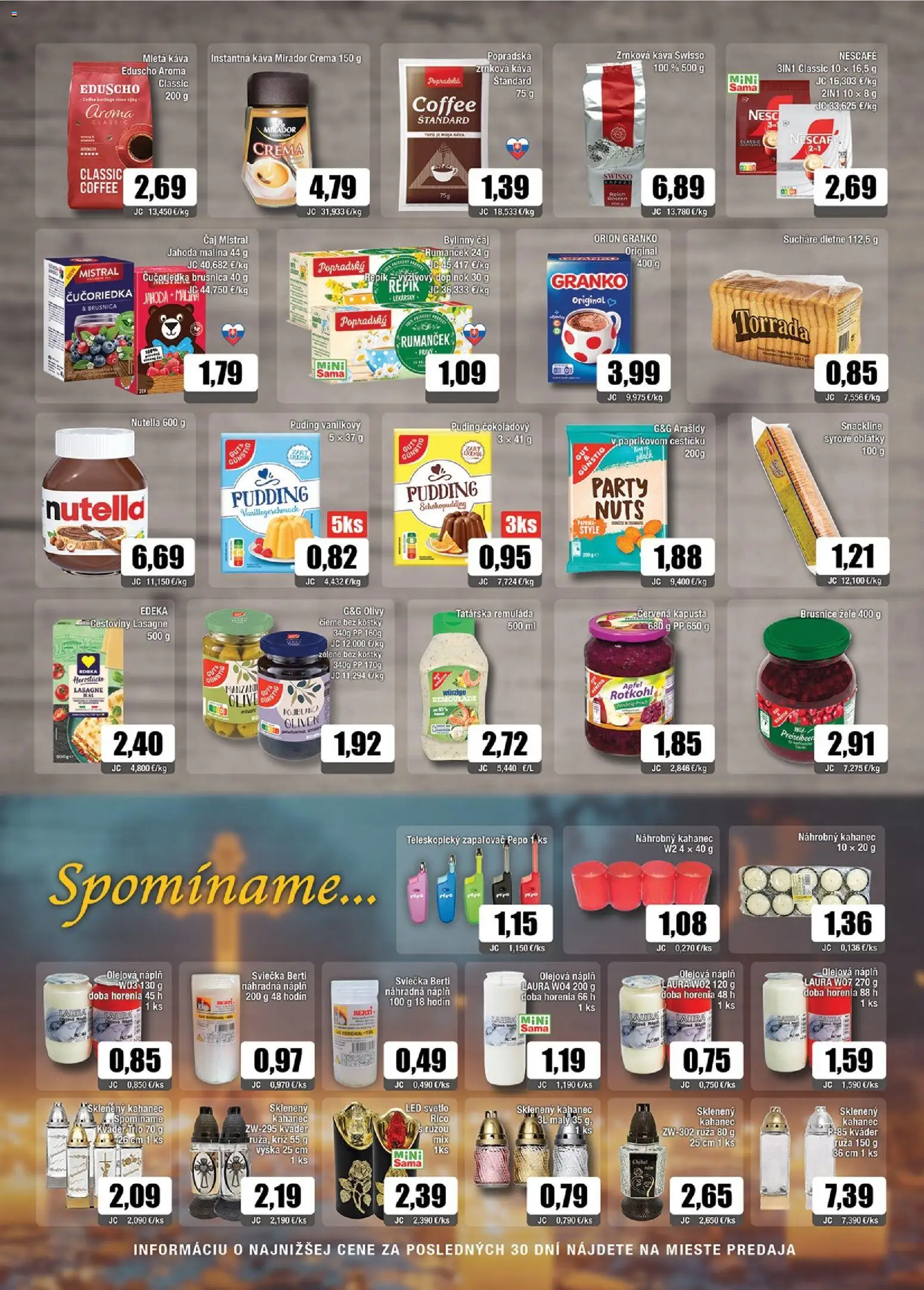 Náhľad Sama letáku platného od 23.10.2026 - Lasagne, Cestoviny, Nutella, Led, Granko, Zrnková káva, Instantná káva, Bylinný čaj