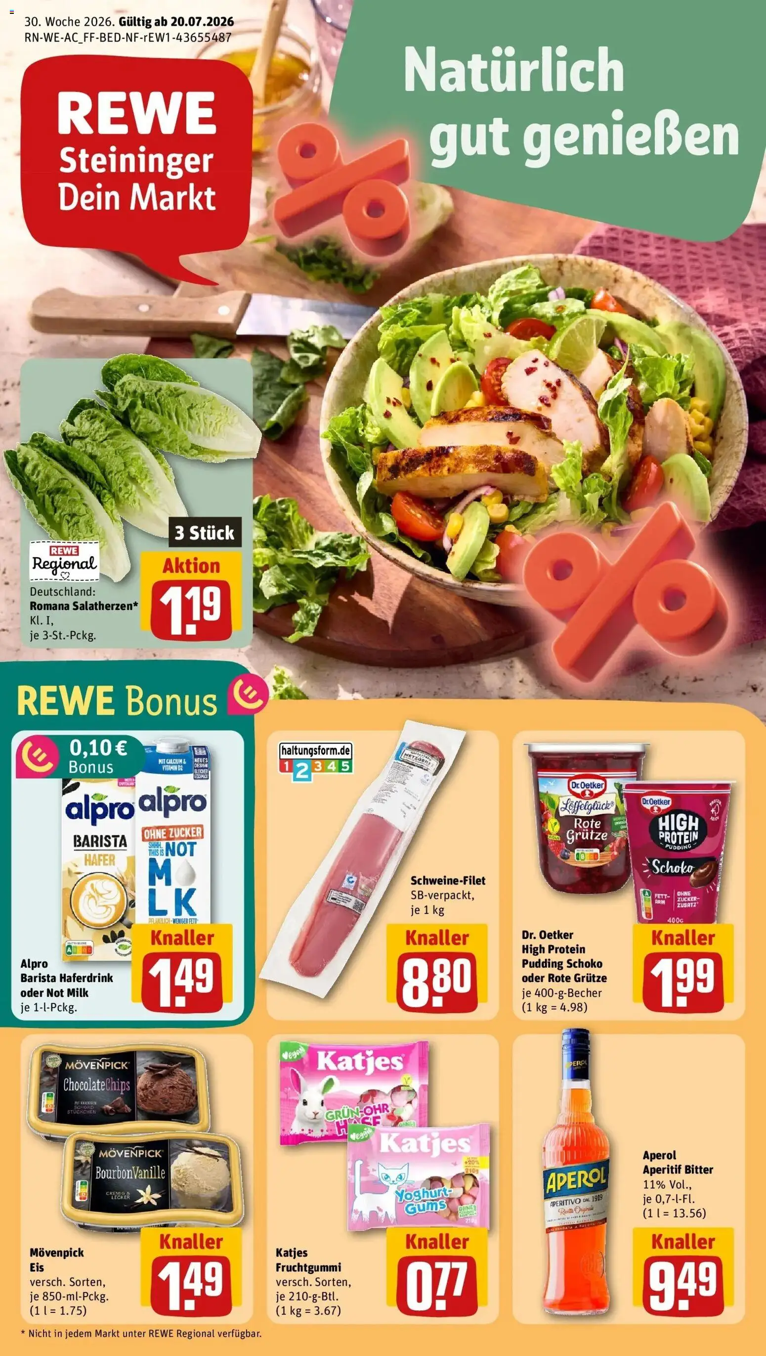 Vorschau von dem Prospekt des Geschäftes Rewe, gültig ab dem 20.07.2026