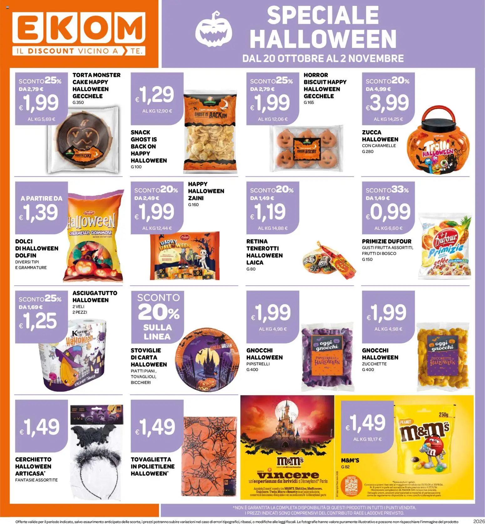 Anteprima dell'opuscolo Ekom volantino Toscana dal negozio Ekom valido da 20/10/2026 - Torta, Gnocchi, Zucca, Dolci, Piatti, Frutta, Caramelle, Frutti di bosco