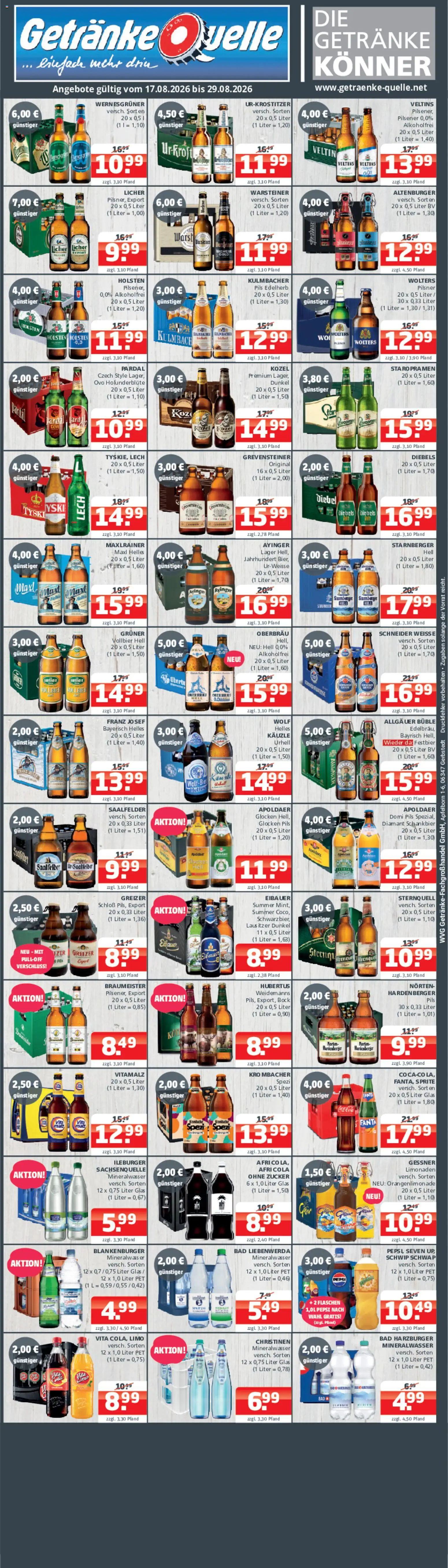 Vorschau von dem Prospekt des Geschäftes Getränke Quelle, gültig ab dem 17.08.2026
