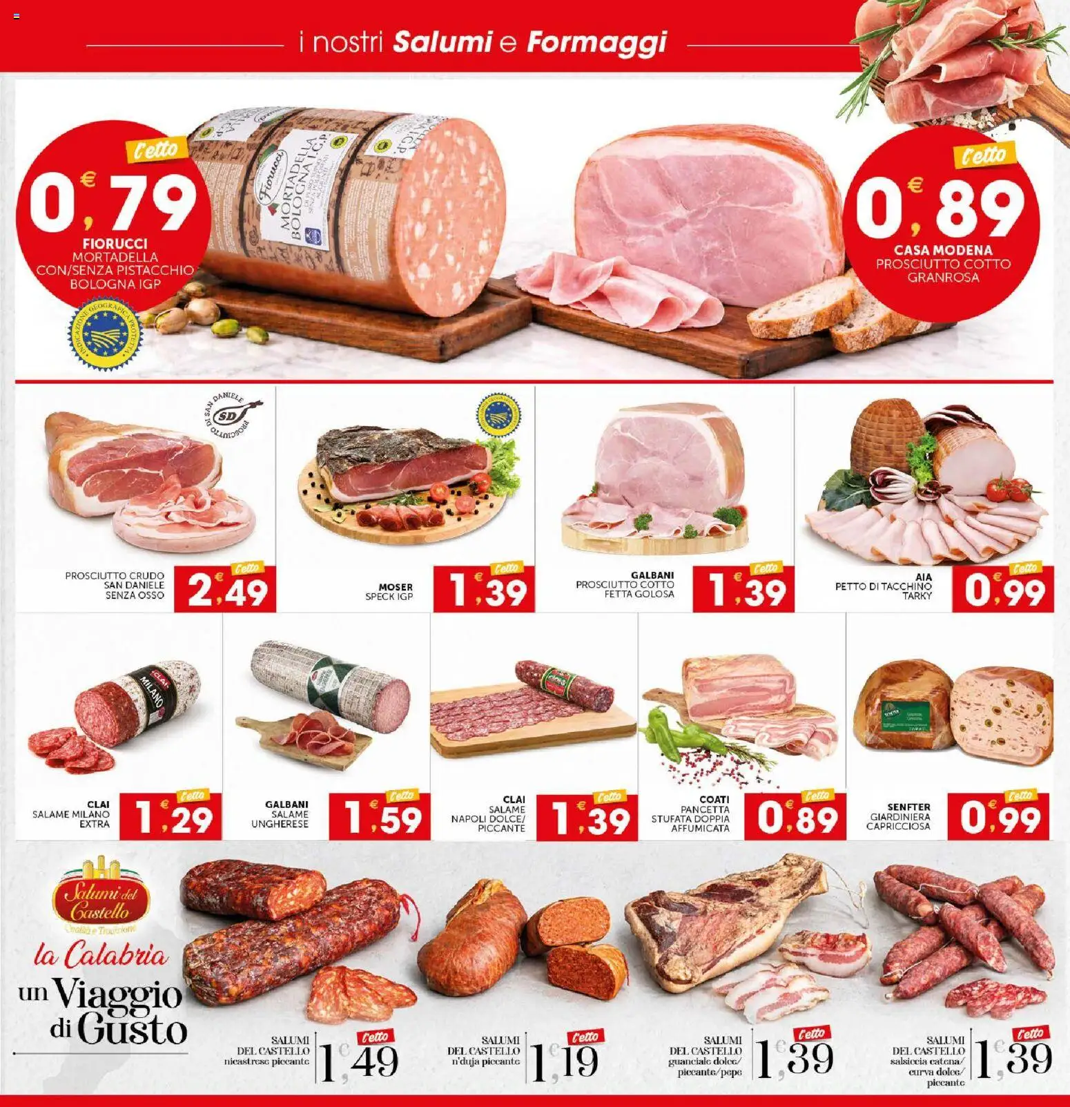Anteprima dell'opuscolo SISA volantino Calabria dal negozio SISA valido da 29/10/2026 - Tacchino, Letto, Guanciale, Speck, Prosciutto, Salsiccia, Prosciutto Cotto, Pistacchio