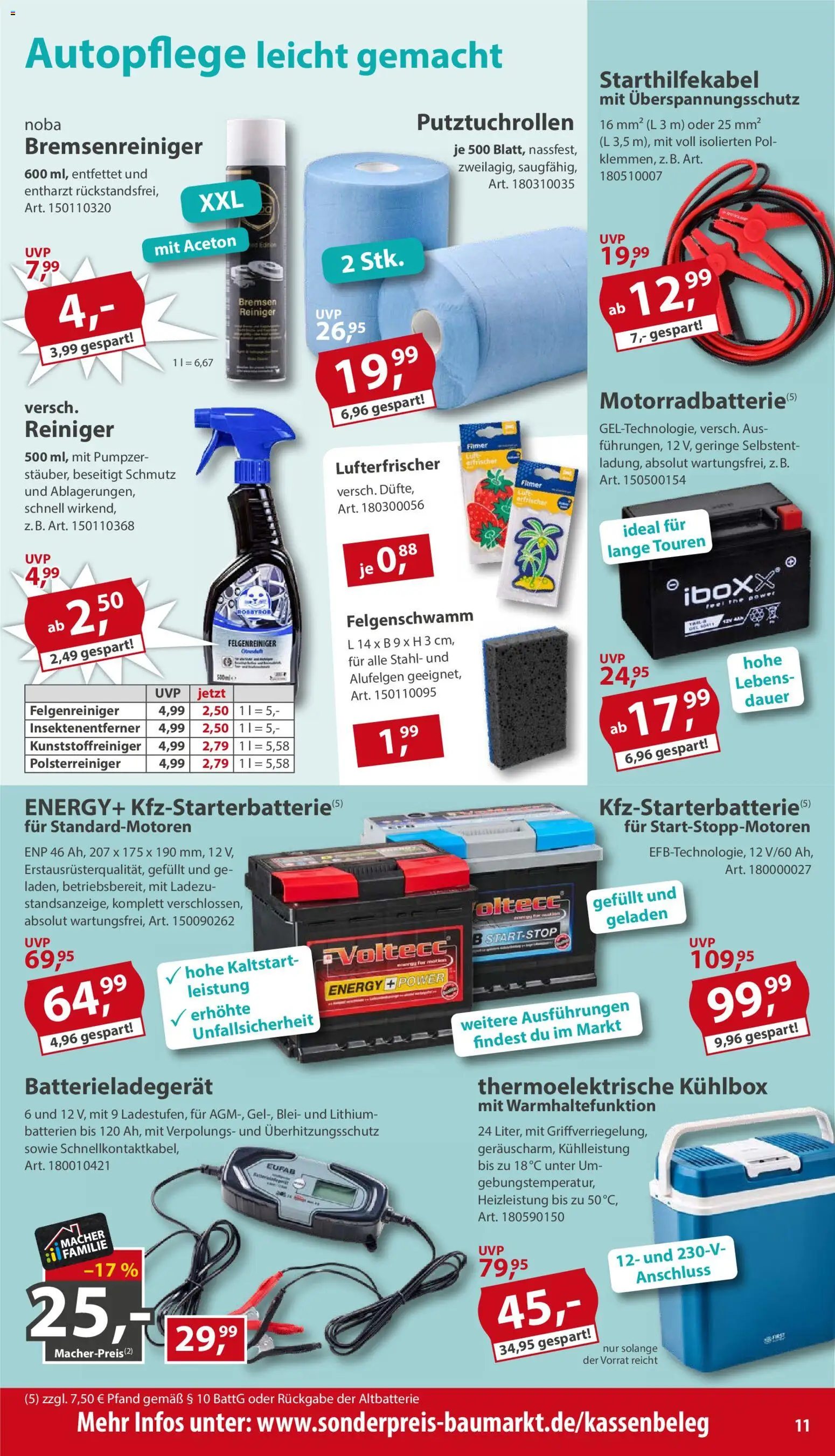 Vorschau von dem Prospekt des Geschäftes Sonderpreis Baumarkt, gültig ab dem 12.09.2026 - Batterien, Energy, Überspannungsschutz