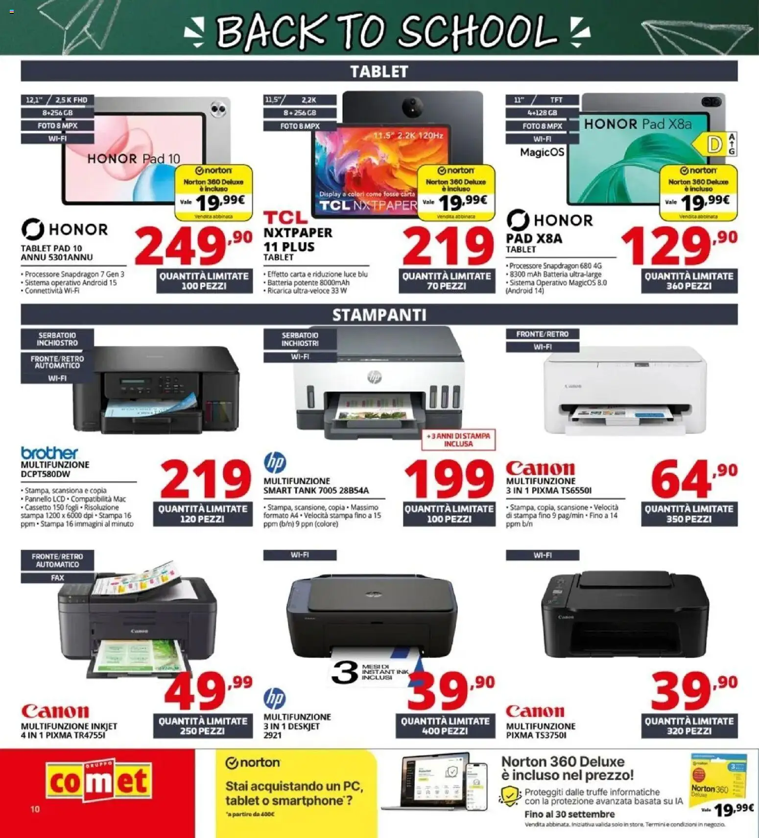 Anteprima dell'opuscolo Comet volantino Back to school dal negozio Comet valido da 20/08/2026 - Stampa, Tablet, Batteria