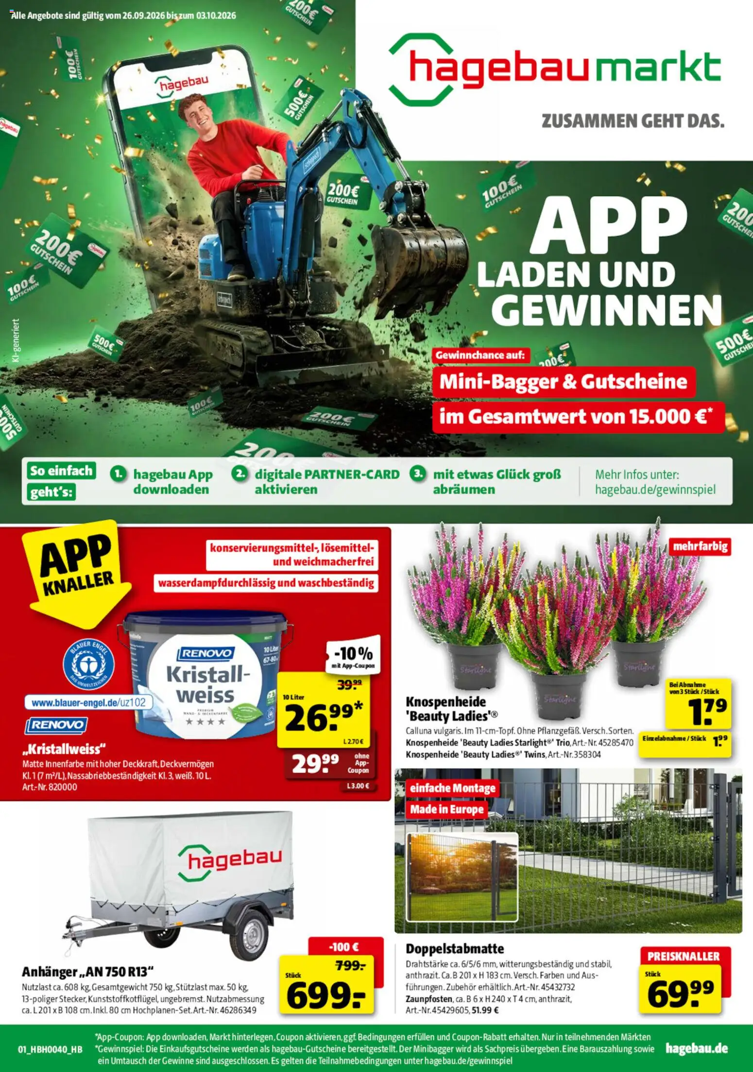 Vorschau von dem Prospekt des Geschäftes Hagebau, gültig ab dem 26.09.2026