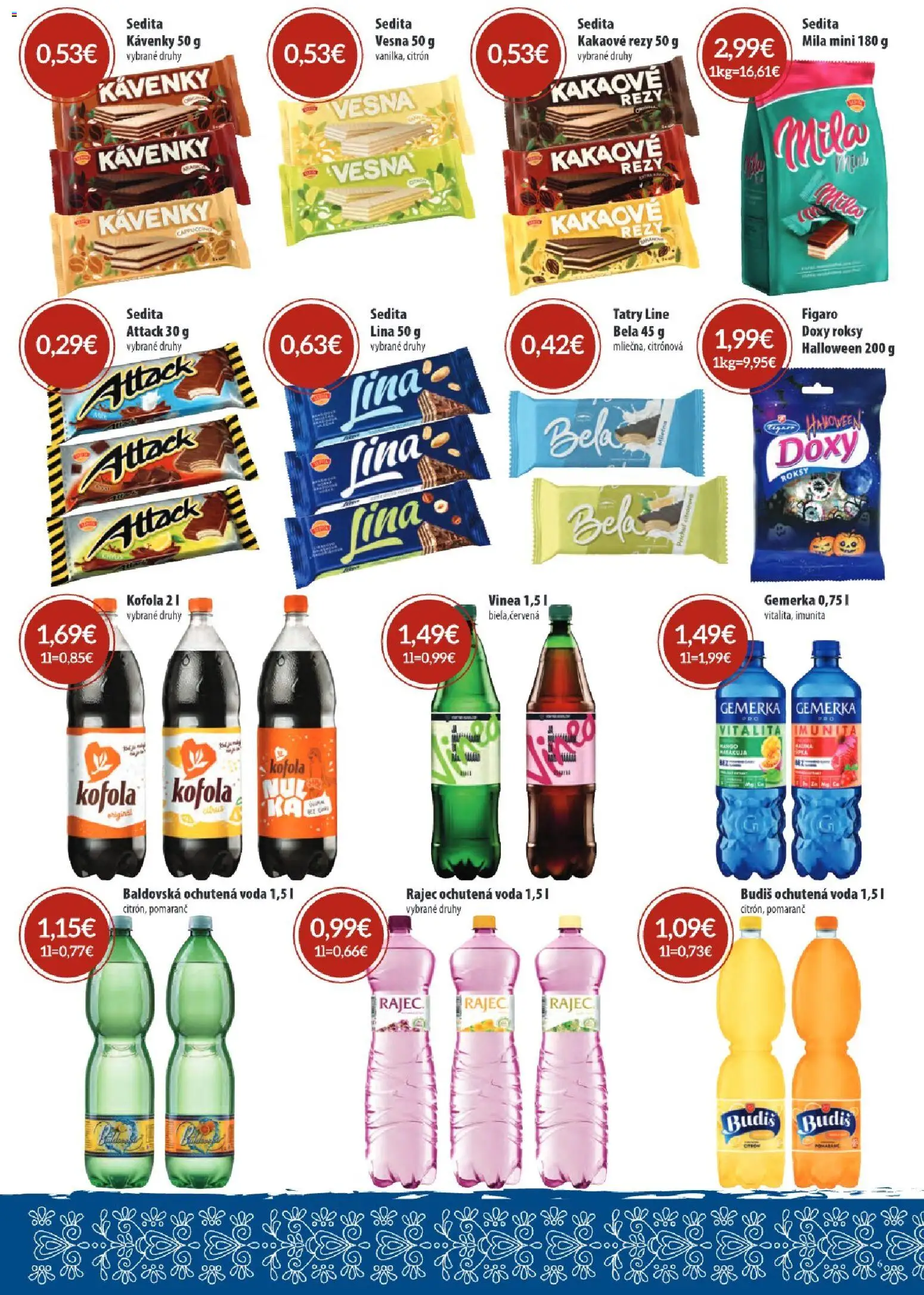 Náhľad KARMEN CBA letáku platného od 01.10.2026 - Rajec, Voda, Cappuccino, Mila, Vinea, Baldovská, Gemerka, Ochutená voda