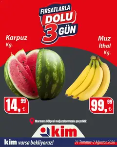 Kim Market Kim Market - Sebze ve meyve 31.07.2026 - Broşürünün önizlemesi
