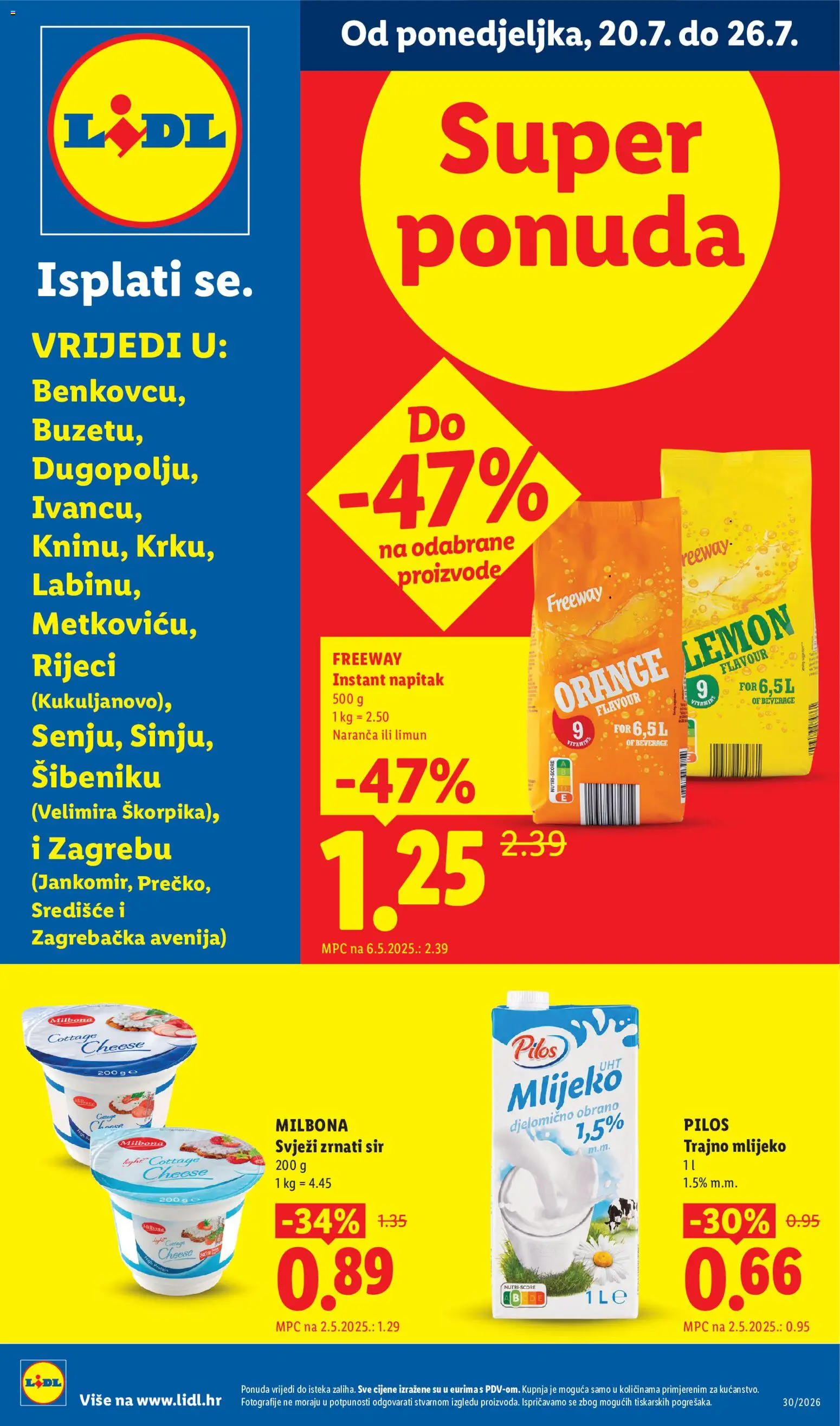 Pregled letka Lidl Super ponuda trgovine Lidl vrijedi od 20.07.2026