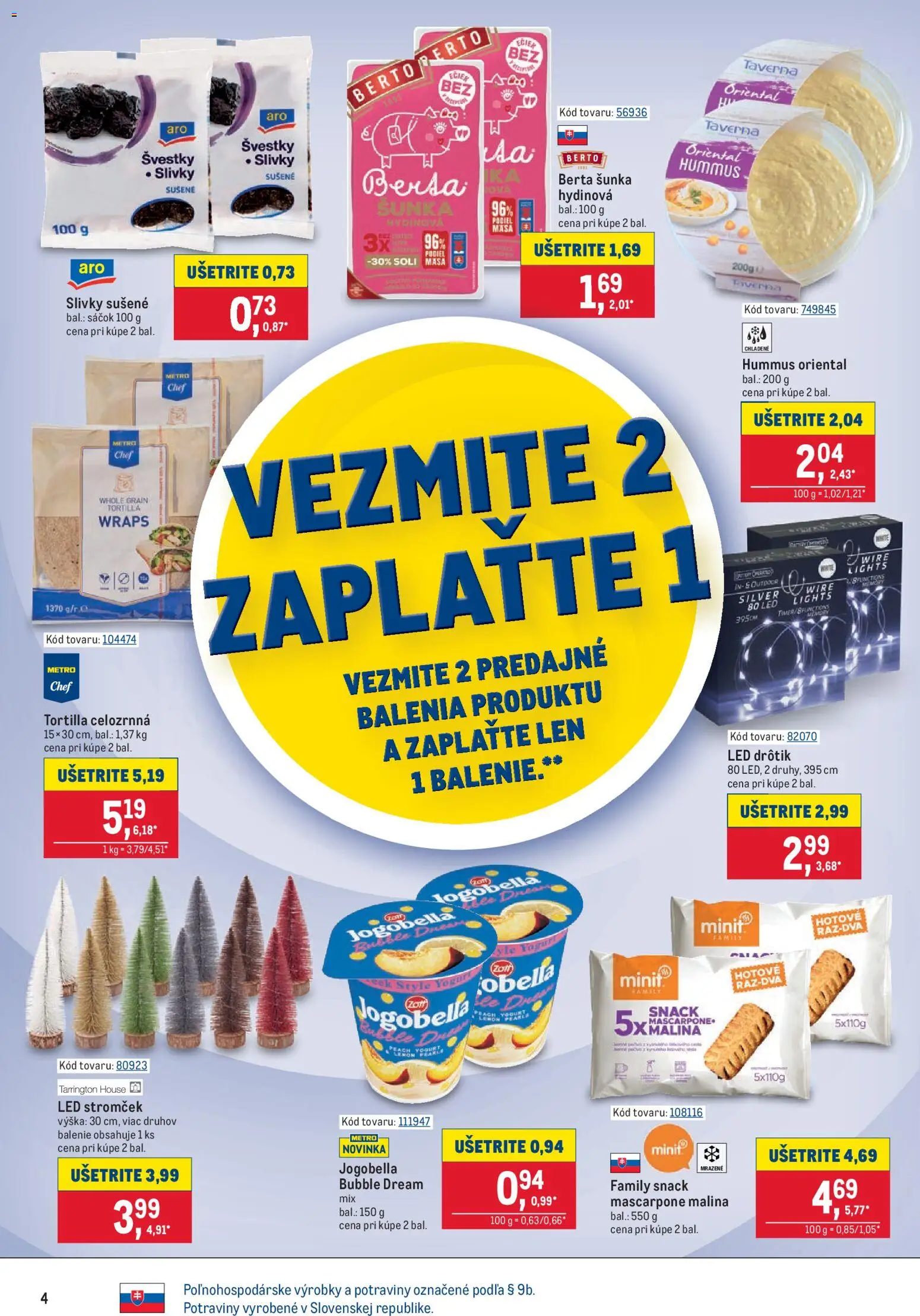 Náhľad Metro letáku platného od 21.10.2026 - Mascarpone, Tortilla, Hummus, Led, Šunka, Slivky