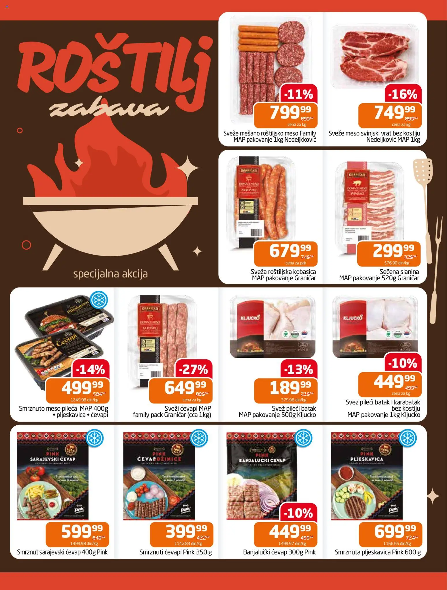 Pregled Gomex kataloga - važi od 29.04.2026 - Ćevap, Meso, Slanina, Svinjski vrat, Kobasica, Vrat, Pakovanje, Pileći batak