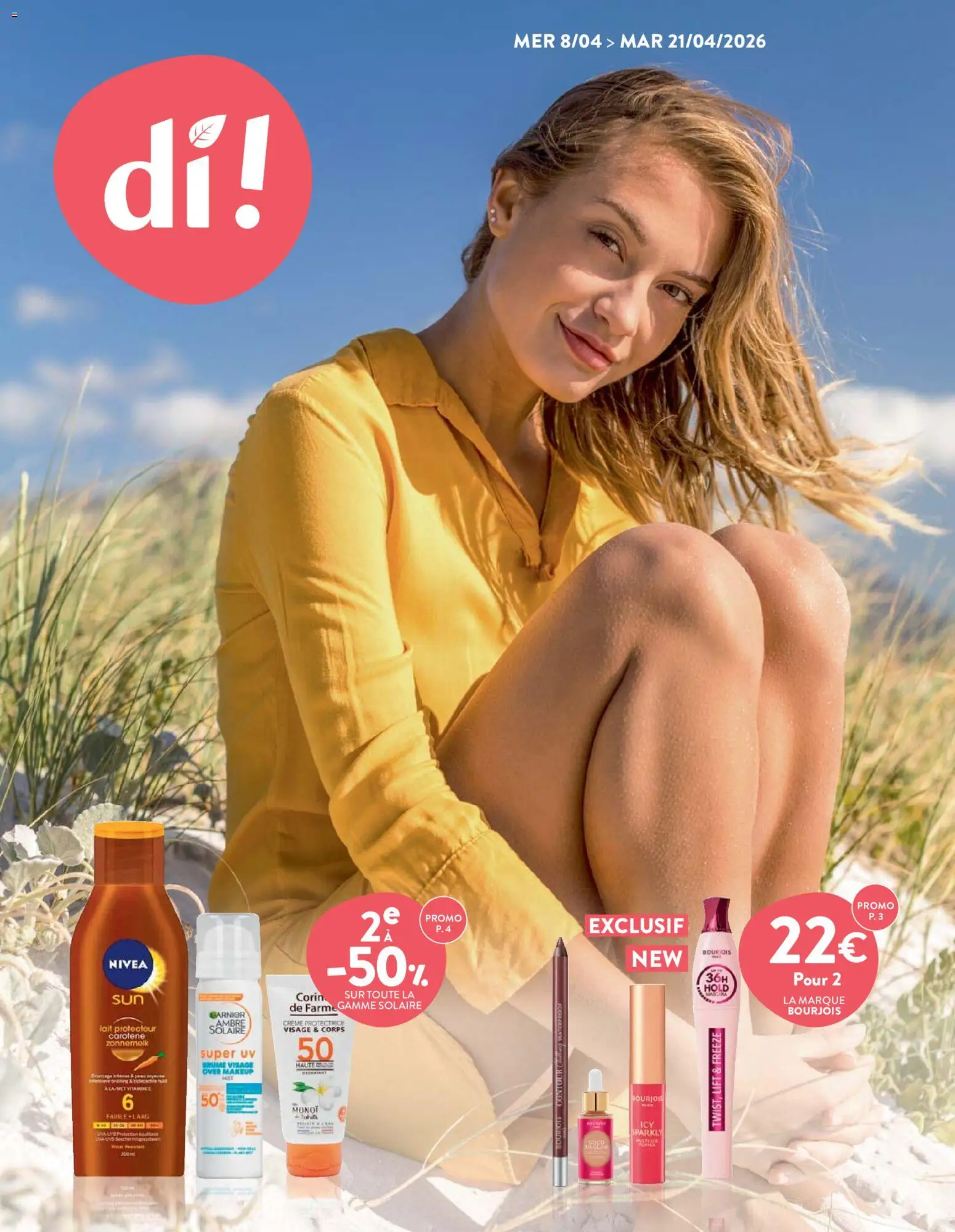 Voorbeeld van Di Publicité van winkel Di geldig vanaf 08/04/2026 - La, Crème, Mascara, Eyeliner