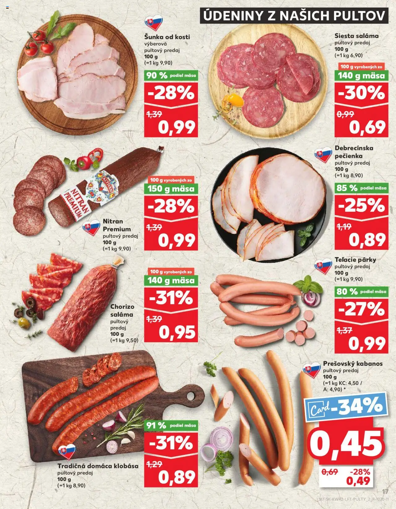 Náhľad Kaufland letáku platného od 16.10.2025 - Klobása, Šunka, Párky, Saláma, Údeniny