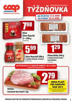 Náhľad COOP Jednota letáku platného od 17.09.2026