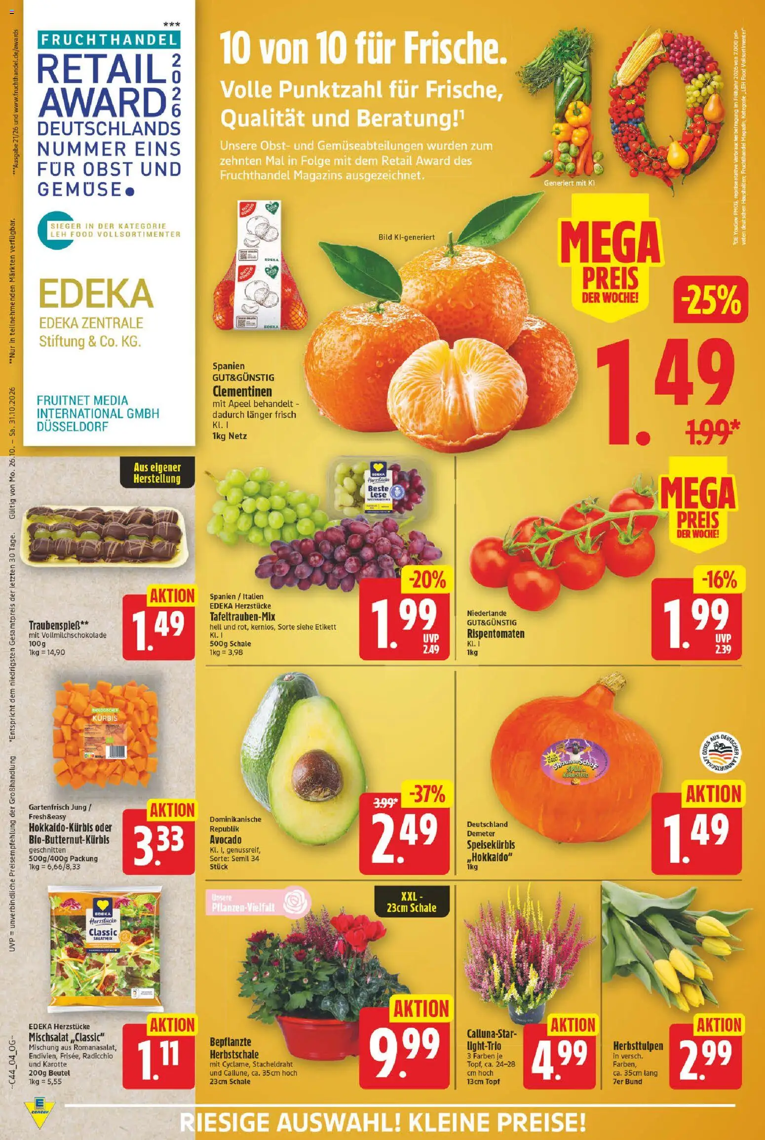 Vorschau von dem Prospekt des Geschäftes E center, gültig ab dem 26.10.2026 - Avocado, Gemüse, Kürbis, Obst, Karotte