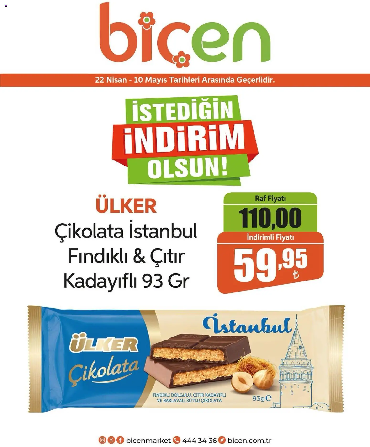 Biçen Market Biçen Market İndirim 22.04.2026 - Broşürünün önizlemesi - Çikolata, Raf