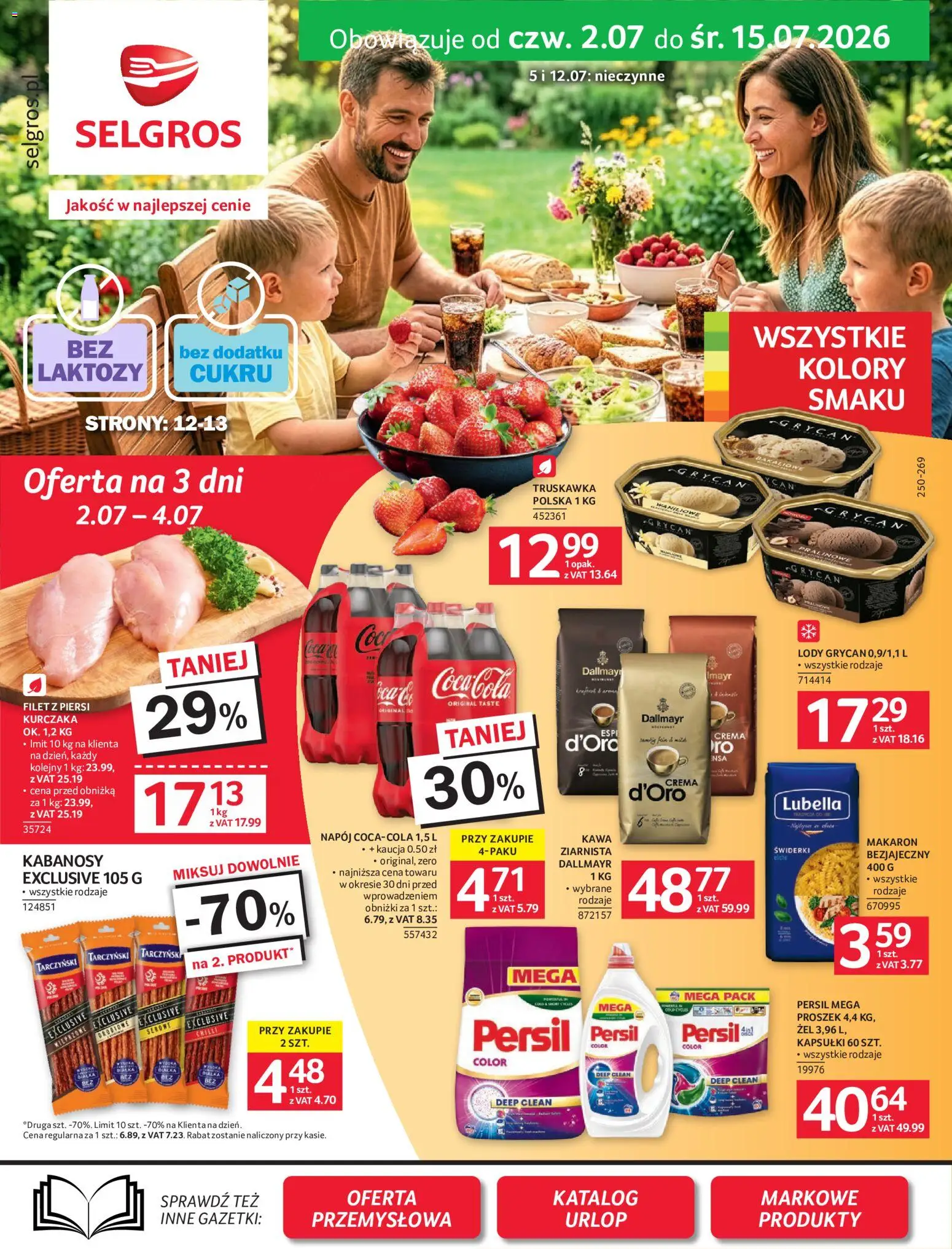 Pogląd gazetki "Selgros cash&carry gazetka" ze sklepu Selgros cash&carry ważnej od 02.07.2026 - Lody, Kawa, Makaron, Grycan, Piersi, Filet, Kapsułki, Proszek