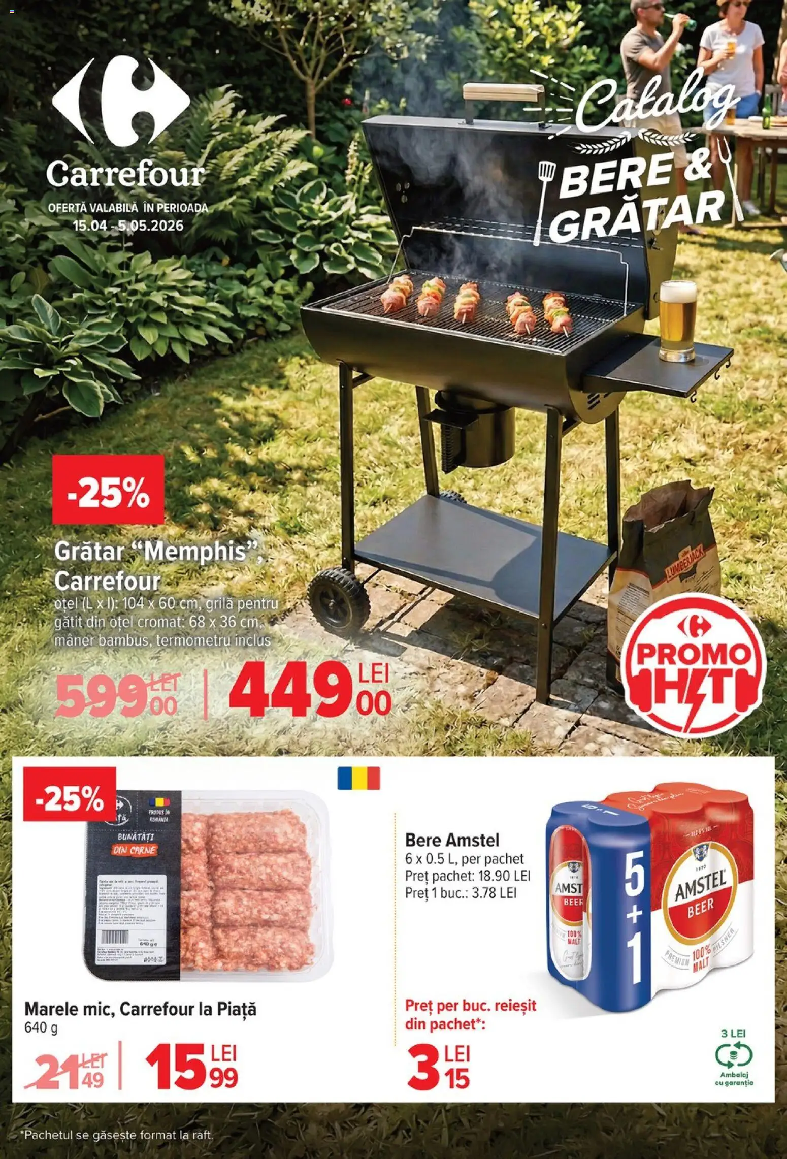 Previzualizarea de cataloage: Carrefour Carrefour Catalog Special Bere+BBQ valabil de la 15.04.2026 - Grătar, Bere, Termometru, Mâner