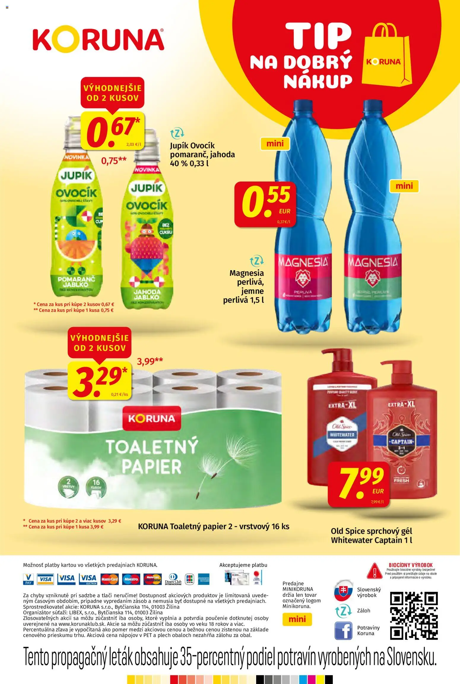 Náhľad Koruna letáku platného od 09.10.2026 - Old Spice, Toaletný papier, Magnesia, Sprchový gél