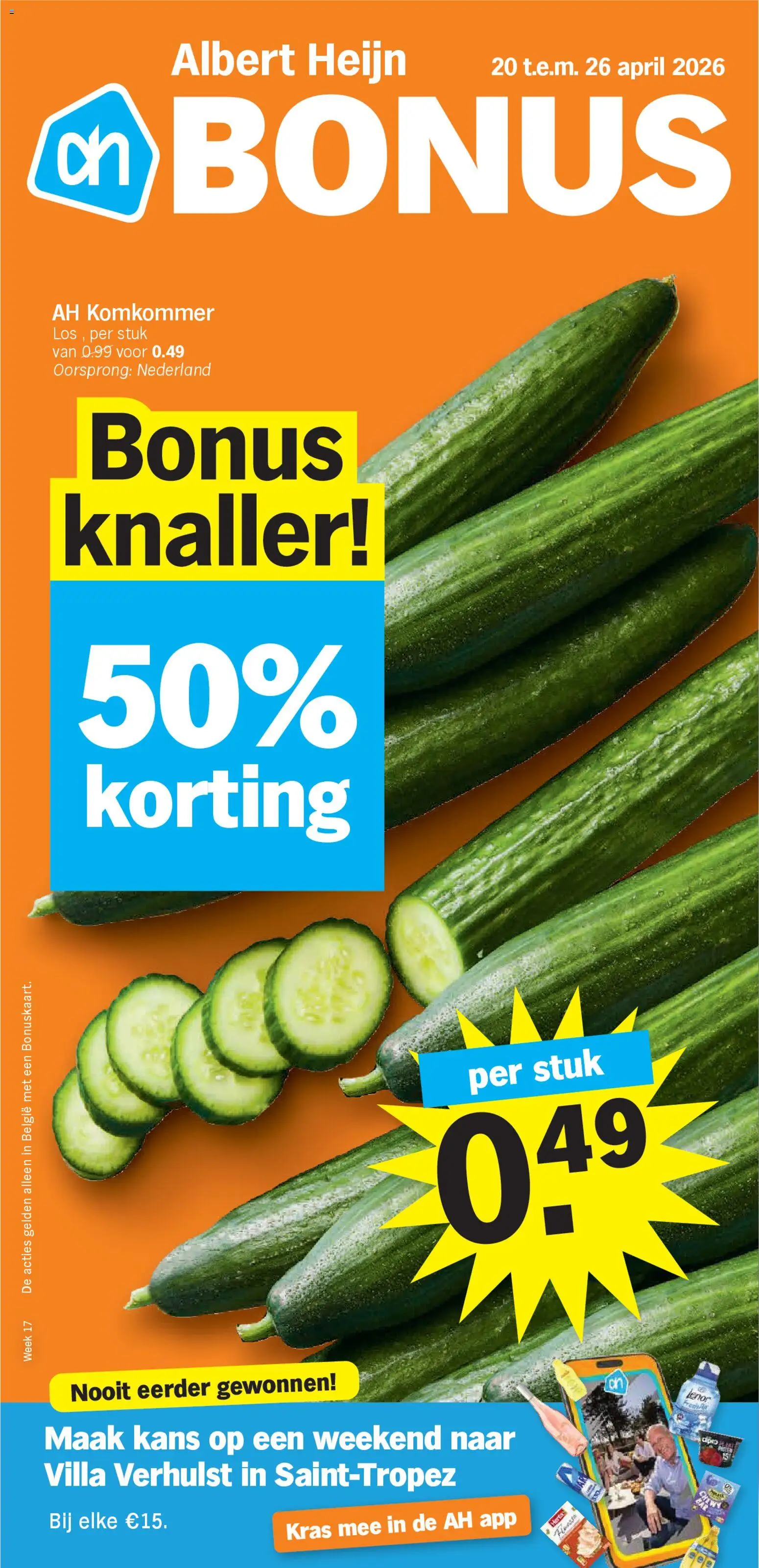 Voorbeeld van Albert Heijn Folder week / de la semaine 17 van winkel Albert Heijn geldig vanaf 20/04/2026 - Komkommer