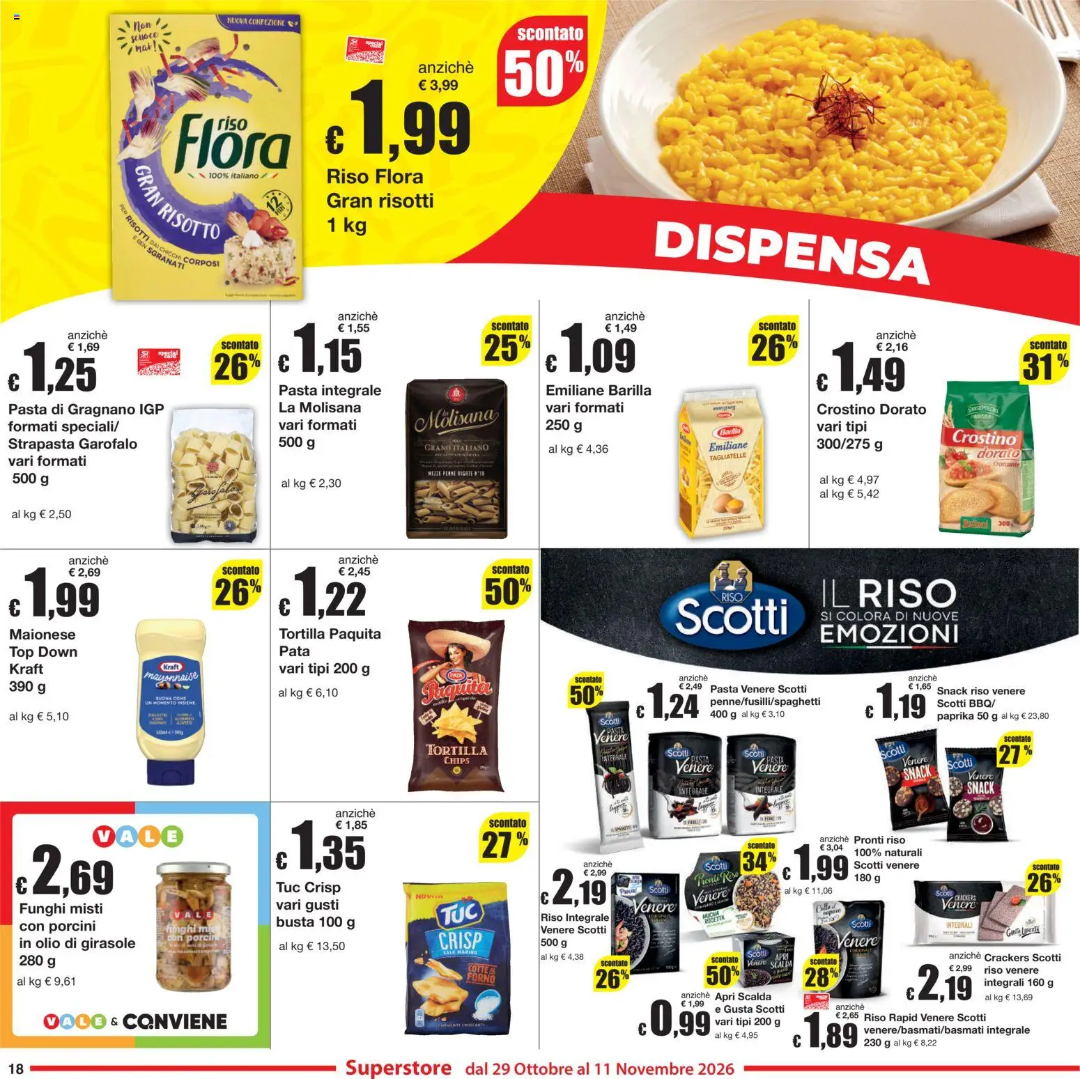 Anteprima dell'opuscolo Sì con Te volantino Superstore dal negozio Sì con Te valido da 29/10/2026 - Funghi, Olio, Penne, Barilla, Maionese, Riso integrale, La Molisana, Olio di girasole