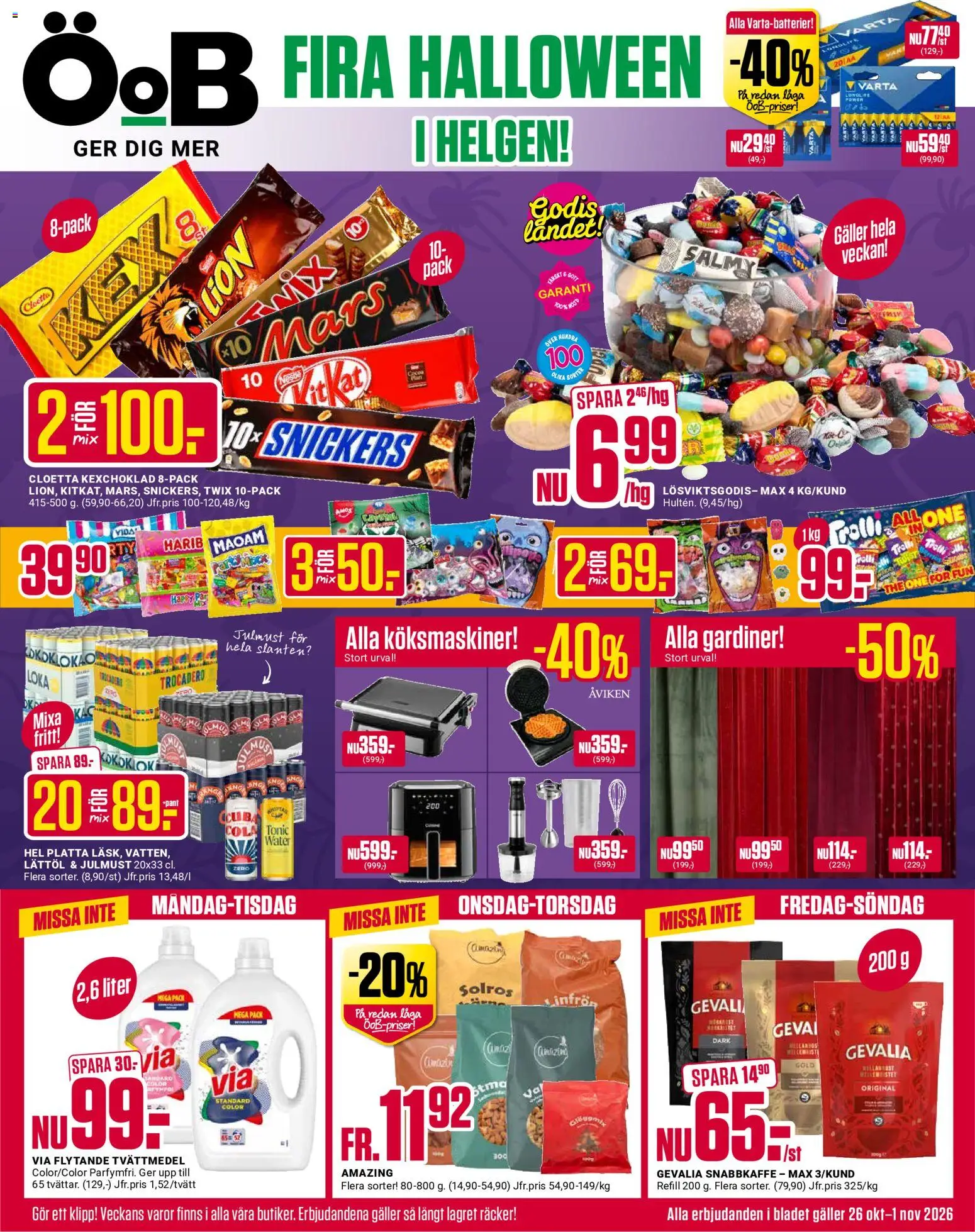 Förhandsgranska reklamblad ÖoB erbjudanden från butik ÖoB gäller från 26/10/2026